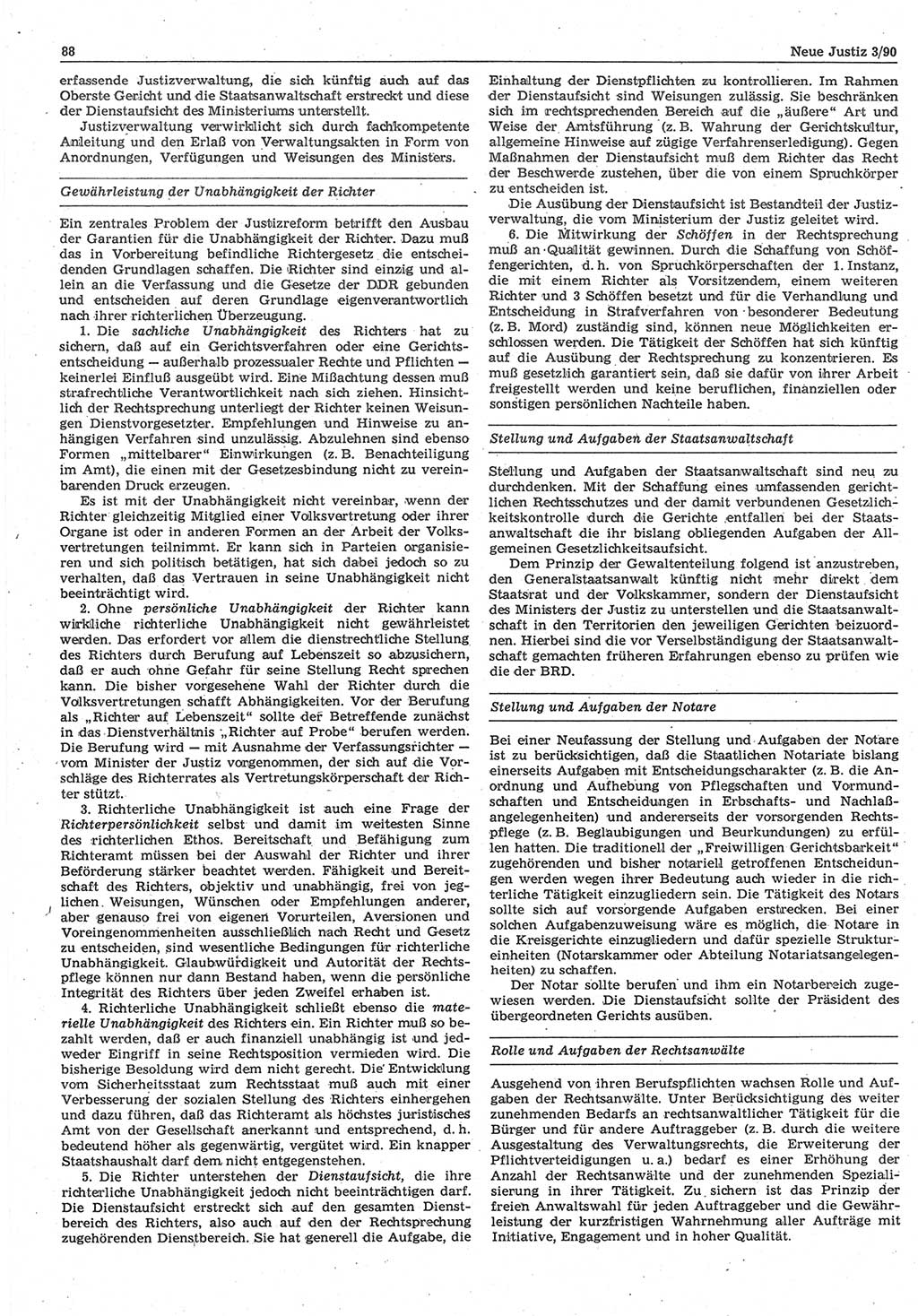 Neue Justiz (NJ), Zeitschrift für Rechtsetzung und Rechtsanwendung [Deutsche Demokratische Republik (DDR)], 44. Jahrgang 1990, Seite 88 (NJ DDR 1990, S. 88)