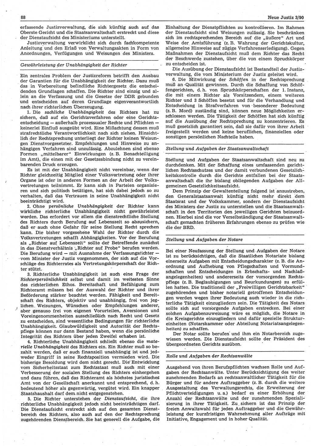 Neue Justiz (NJ), Zeitschrift für Rechtsetzung und Rechtsanwendung [Deutsche Demokratische Republik (DDR)], 44. Jahrgang 1990, Seite 88 (NJ DDR 1990, S. 88)