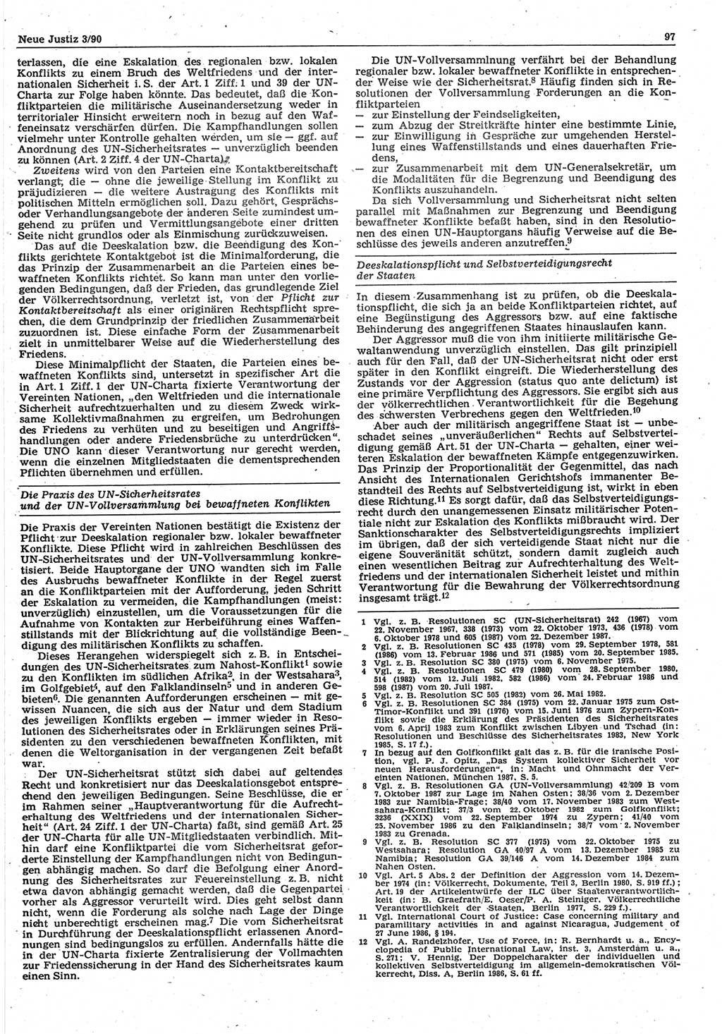 Neue Justiz (NJ), Zeitschrift für Rechtsetzung und Rechtsanwendung [Deutsche Demokratische Republik (DDR)], 44. Jahrgang 1990, Seite 97 (NJ DDR 1990, S. 97)