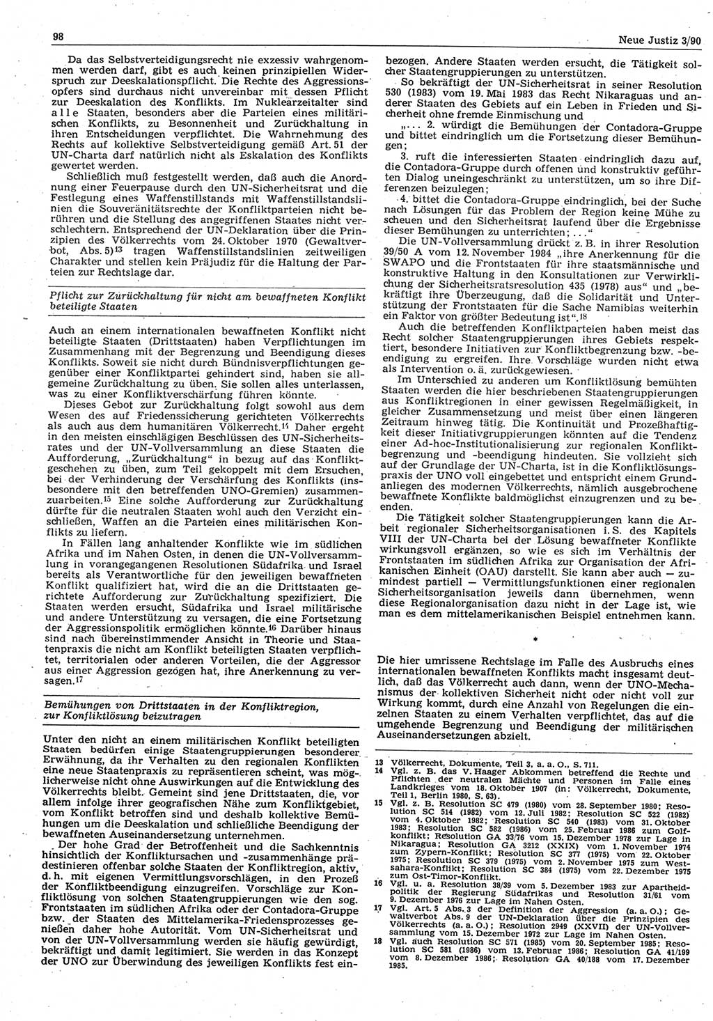 Neue Justiz (NJ), Zeitschrift für Rechtsetzung und Rechtsanwendung [Deutsche Demokratische Republik (DDR)], 44. Jahrgang 1990, Seite 98 (NJ DDR 1990, S. 98)