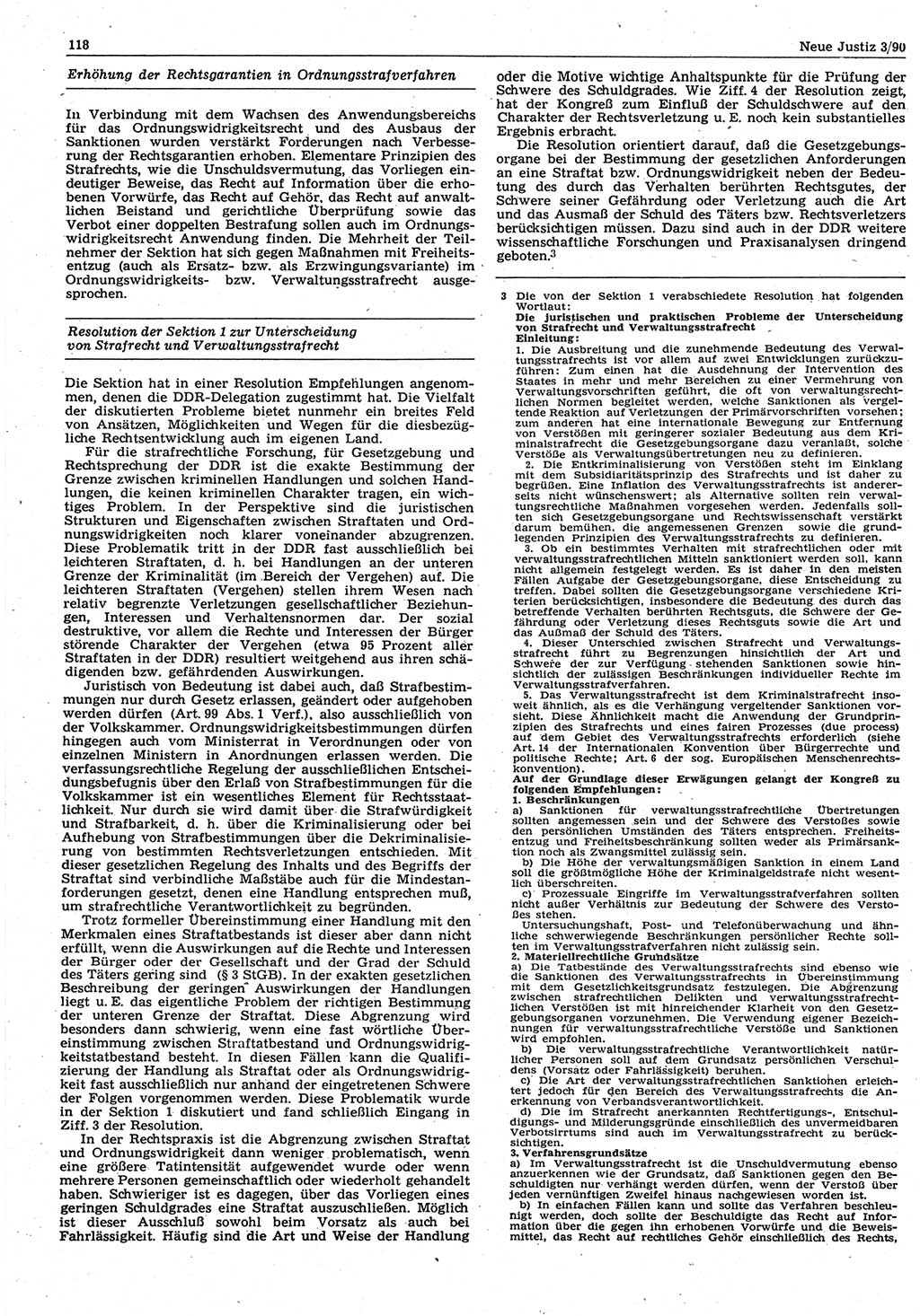 Neue Justiz (NJ), Zeitschrift für Rechtsetzung und Rechtsanwendung [Deutsche Demokratische Republik (DDR)], 44. Jahrgang 1990, Seite 118 (NJ DDR 1990, S. 118)