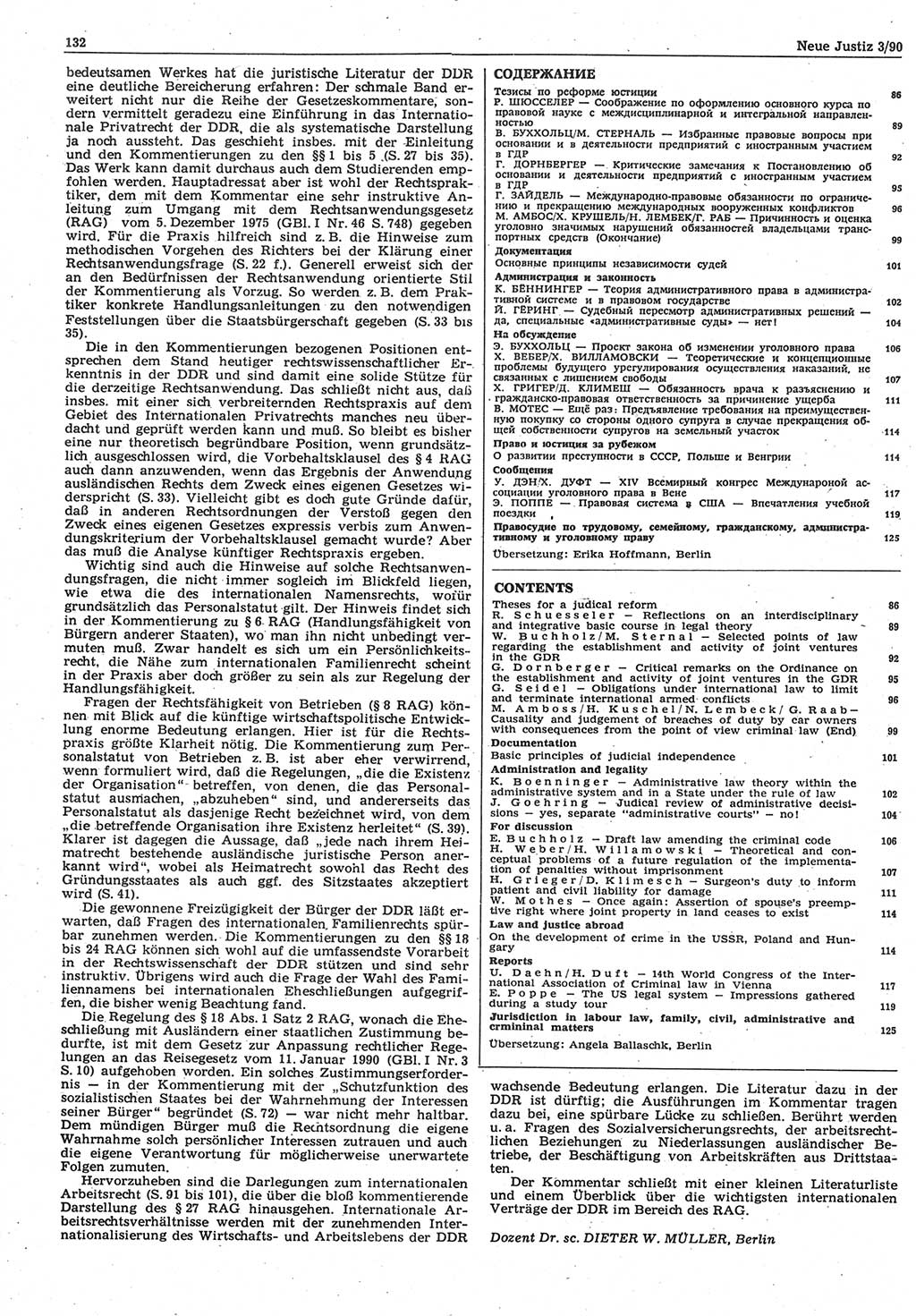 Neue Justiz (NJ), Zeitschrift für Rechtsetzung und Rechtsanwendung [Deutsche Demokratische Republik (DDR)], 44. Jahrgang 1990, Seite 132 (NJ DDR 1990, S. 132)