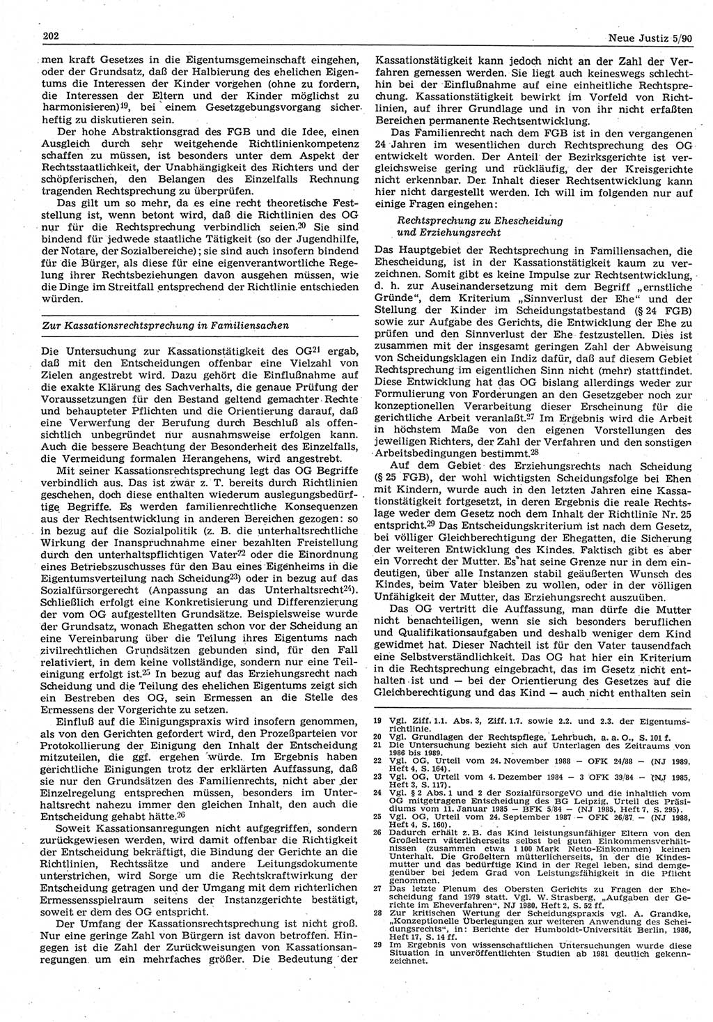 Neue Justiz (NJ), Zeitschrift für Rechtsetzung und Rechtsanwendung [Deutsche Demokratische Republik (DDR)], 44. Jahrgang 1990, Seite 202 (NJ DDR 1990, S. 202)