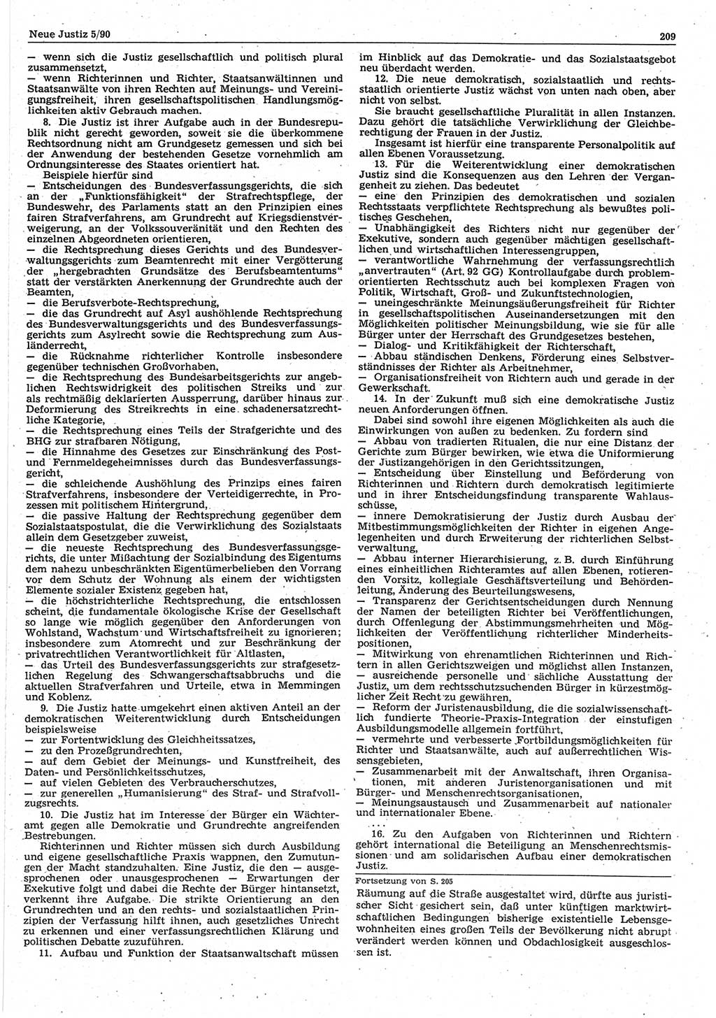 Neue Justiz (NJ), Zeitschrift für Rechtsetzung und Rechtsanwendung [Deutsche Demokratische Republik (DDR)], 44. Jahrgang 1990, Seite 209 (NJ DDR 1990, S. 209)