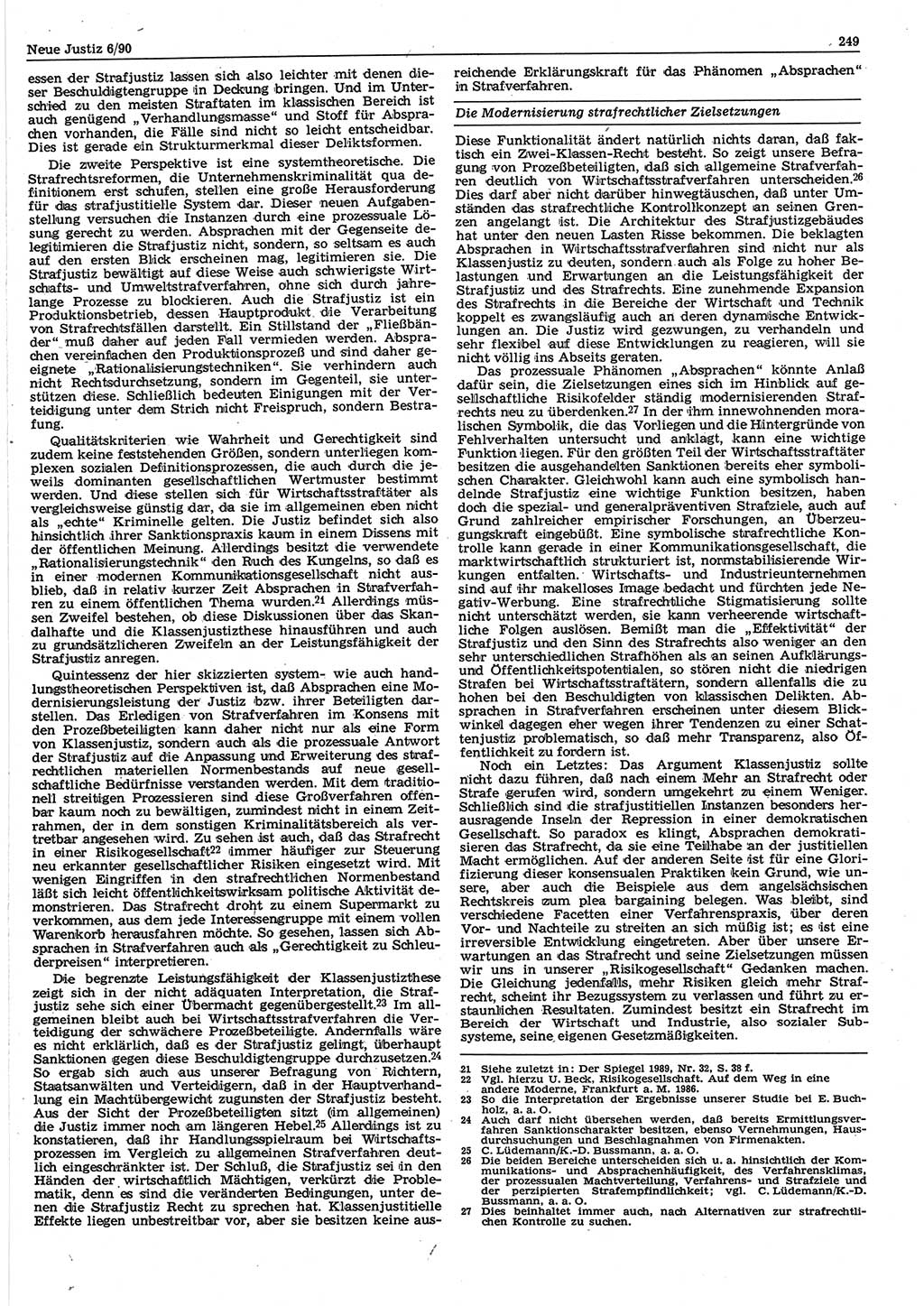 Neue Justiz (NJ), Zeitschrift für Rechtsetzung und Rechtsanwendung [Deutsche Demokratische Republik (DDR)], 44. Jahrgang 1990, Seite 249 (NJ DDR 1990, S. 249)