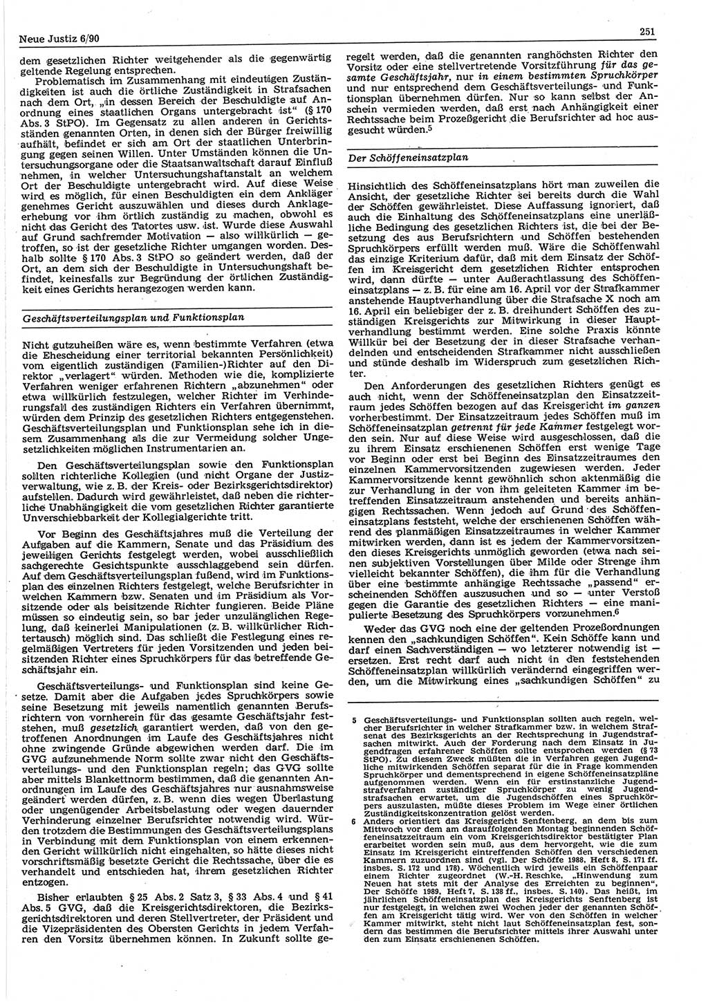 Neue Justiz (NJ), Zeitschrift für Rechtsetzung und Rechtsanwendung [Deutsche Demokratische Republik (DDR)], 44. Jahrgang 1990, Seite 251 (NJ DDR 1990, S. 251)