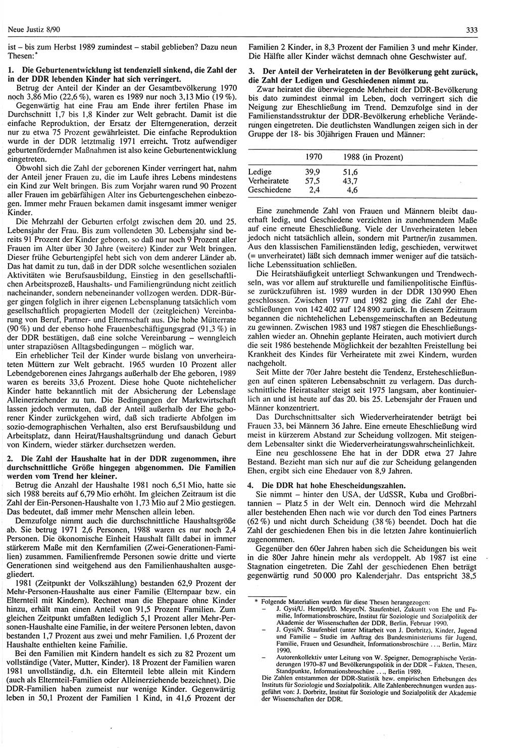 Neue Justiz (NJ), Zeitschrift für Rechtsetzung und Rechtsanwendung [Deutsche Demokratische Republik (DDR)], 44. Jahrgang 1990, Seite 333 (NJ DDR 1990, S. 333)