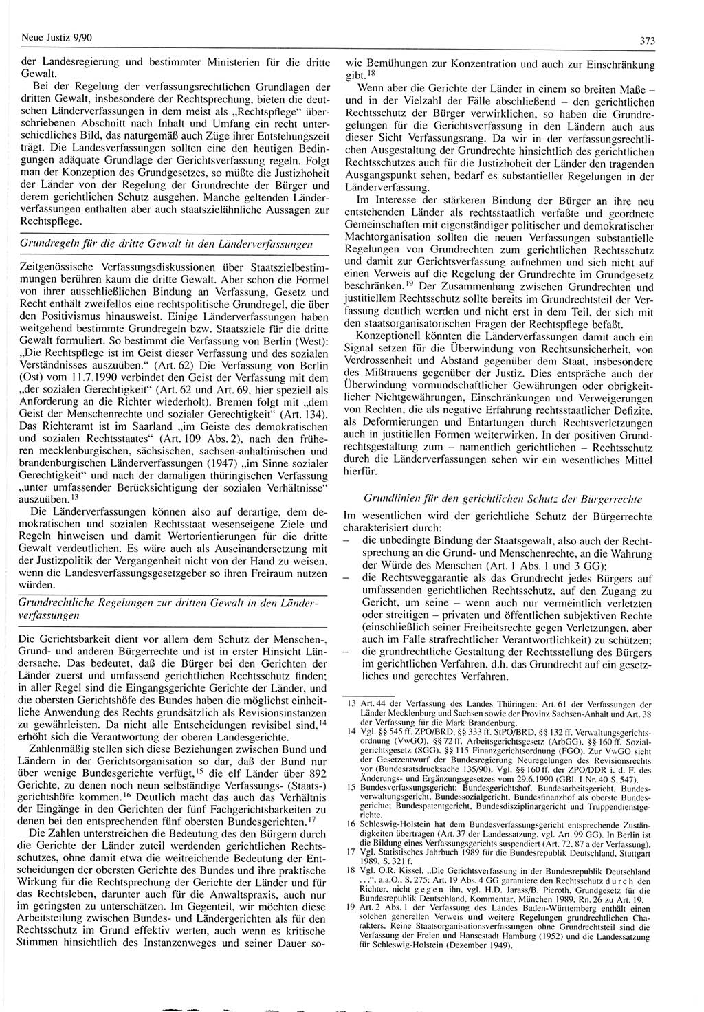Neue Justiz (NJ), Zeitschrift für Rechtsetzung und Rechtsanwendung [Deutsche Demokratische Republik (DDR)], 44. Jahrgang 1990, Seite 373 (NJ DDR 1990, S. 373)