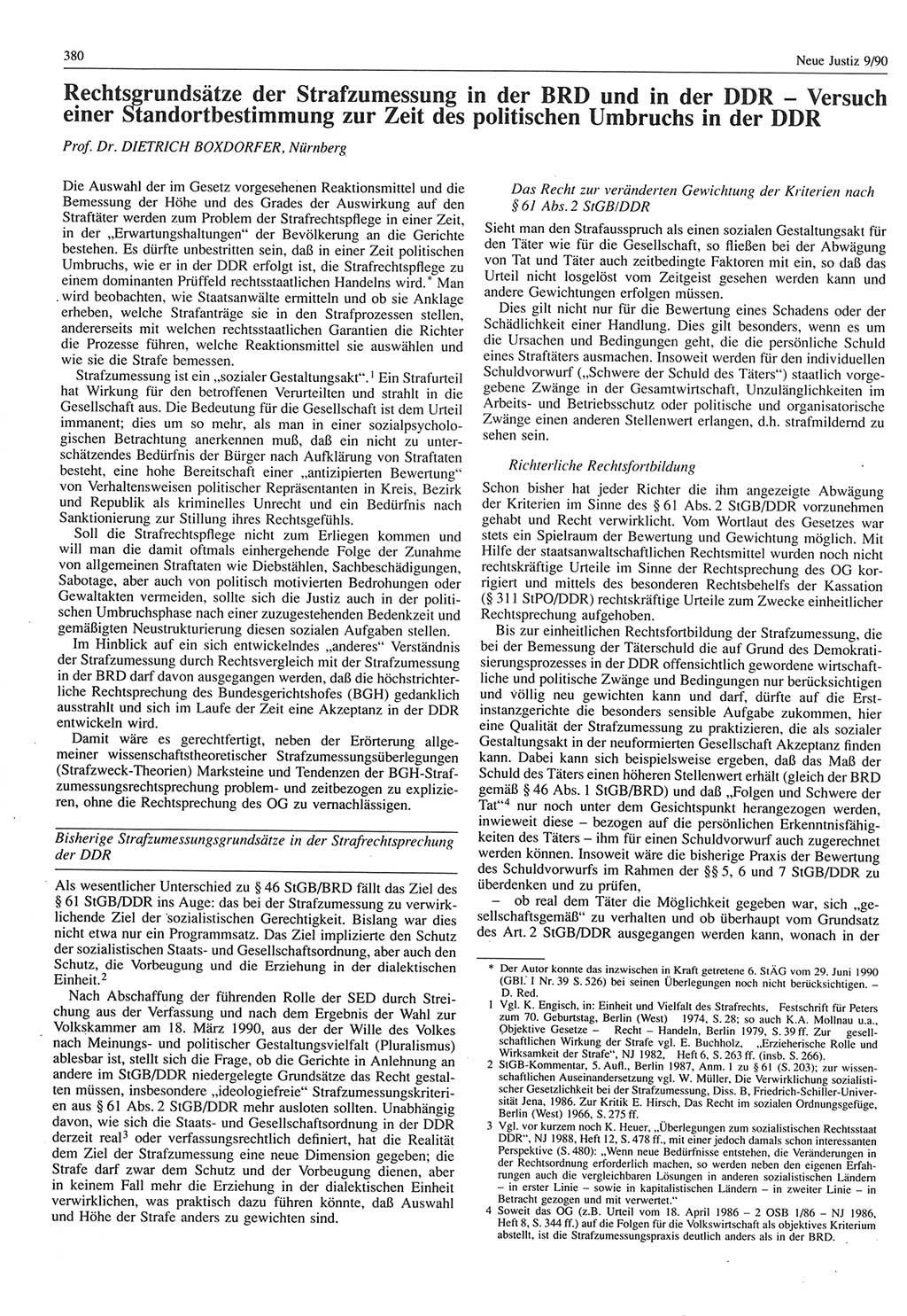 Neue Justiz (NJ), Zeitschrift für Rechtsetzung und Rechtsanwendung [Deutsche Demokratische Republik (DDR)], 44. Jahrgang 1990, Seite 380 (NJ DDR 1990, S. 380)