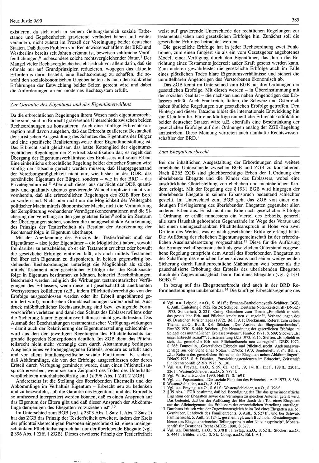 Neue Justiz (NJ), Zeitschrift für Rechtsetzung und Rechtsanwendung [Deutsche Demokratische Republik (DDR)], 44. Jahrgang 1990, Seite 385 (NJ DDR 1990, S. 385)