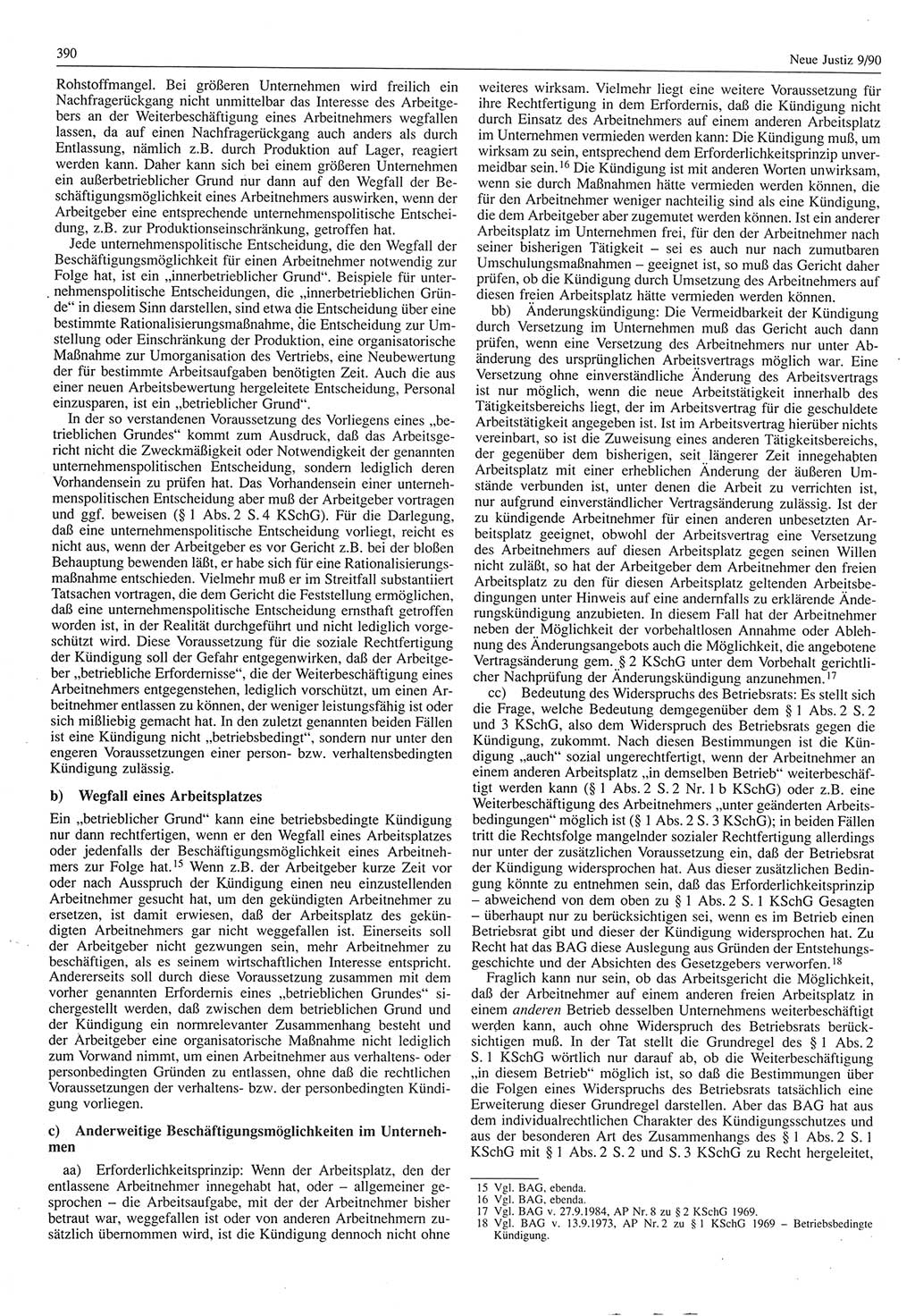 Neue Justiz (NJ), Zeitschrift für Rechtsetzung und Rechtsanwendung [Deutsche Demokratische Republik (DDR)], 44. Jahrgang 1990, Seite 390 (NJ DDR 1990, S. 390)