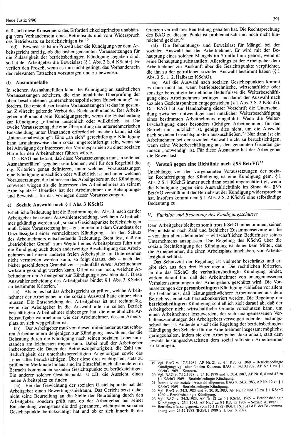 Neue Justiz (NJ), Zeitschrift für Rechtsetzung und Rechtsanwendung [Deutsche Demokratische Republik (DDR)], 44. Jahrgang 1990, Seite 391 (NJ DDR 1990, S. 391)