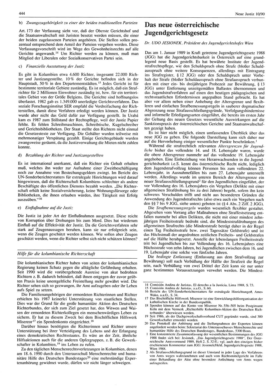 Neue Justiz (NJ), Zeitschrift für Rechtsetzung und Rechtsanwendung [Deutsche Demokratische Republik (DDR)], 44. Jahrgang 1990, Seite 444 (NJ DDR 1990, S. 444)