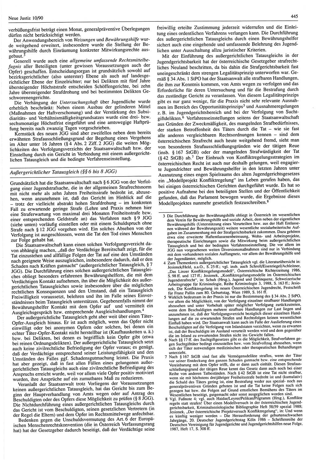 Neue Justiz (NJ), Zeitschrift für Rechtsetzung und Rechtsanwendung [Deutsche Demokratische Republik (DDR)], 44. Jahrgang 1990, Seite 445 (NJ DDR 1990, S. 445)
