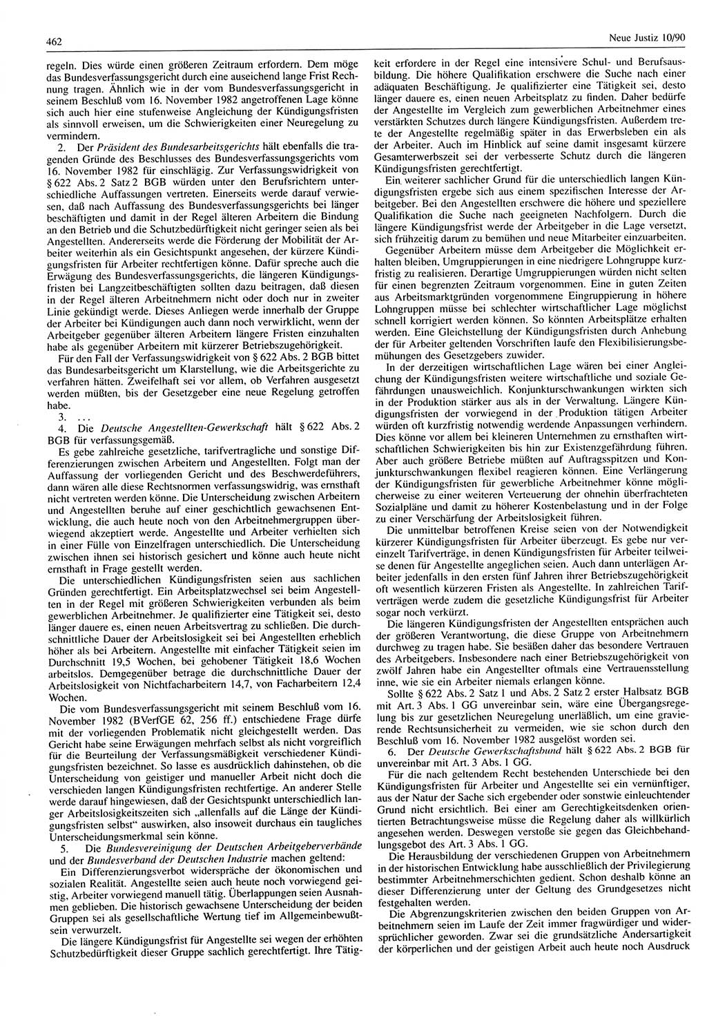 Neue Justiz (NJ), Zeitschrift für Rechtsetzung und Rechtsanwendung [Deutsche Demokratische Republik (DDR)], 44. Jahrgang 1990, Seite 462 (NJ DDR 1990, S. 462)