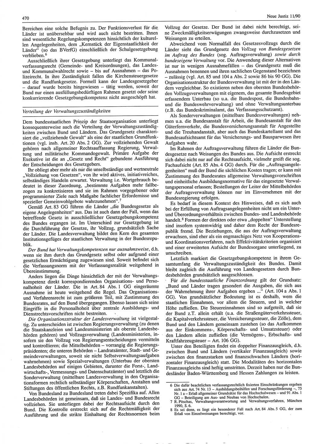 Neue Justiz (NJ), Zeitschrift für Rechtsetzung und Rechtsanwendung [Deutsche Demokratische Republik (DDR)], 44. Jahrgang 1990, Seite 470 (NJ DDR 1990, S. 470)