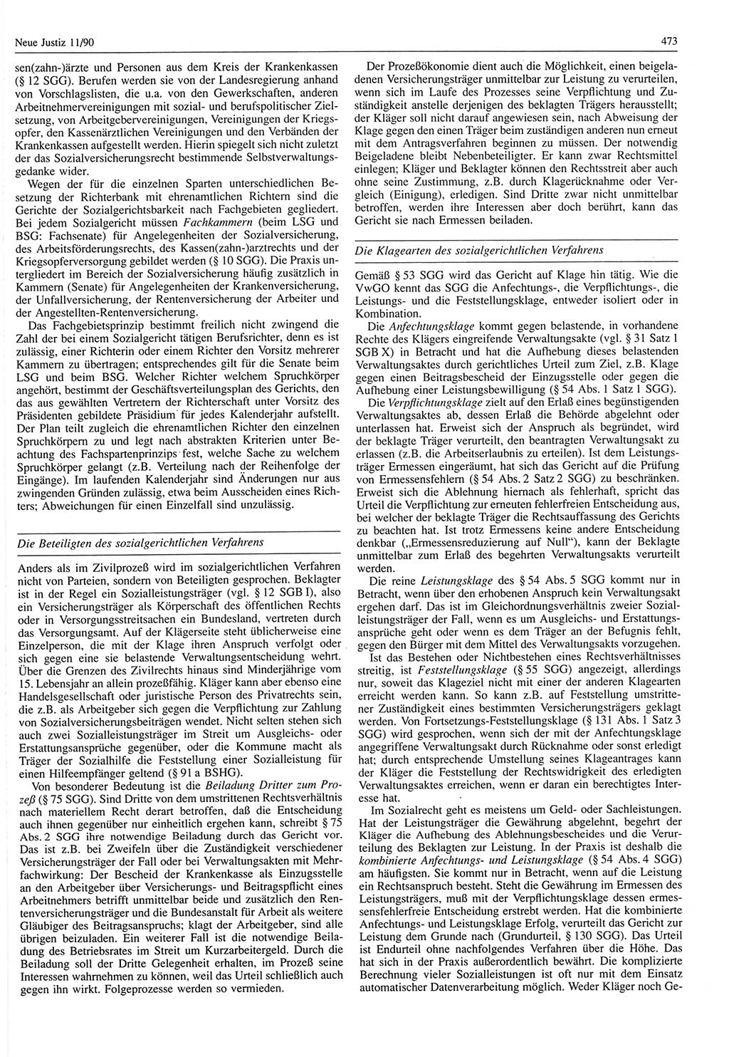 Neue Justiz (NJ), Zeitschrift für Rechtsetzung und Rechtsanwendung [Deutsche Demokratische Republik (DDR)], 44. Jahrgang 1990, Seite 473 (NJ DDR 1990, S. 473)