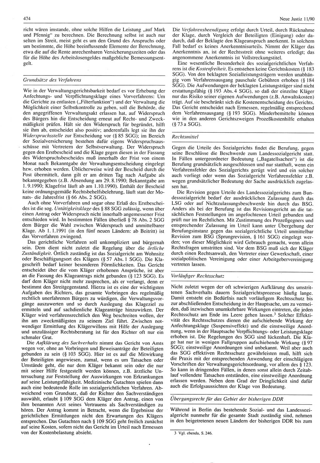 Neue Justiz (NJ), Zeitschrift für Rechtsetzung und Rechtsanwendung [Deutsche Demokratische Republik (DDR)], 44. Jahrgang 1990, Seite 474 (NJ DDR 1990, S. 474)