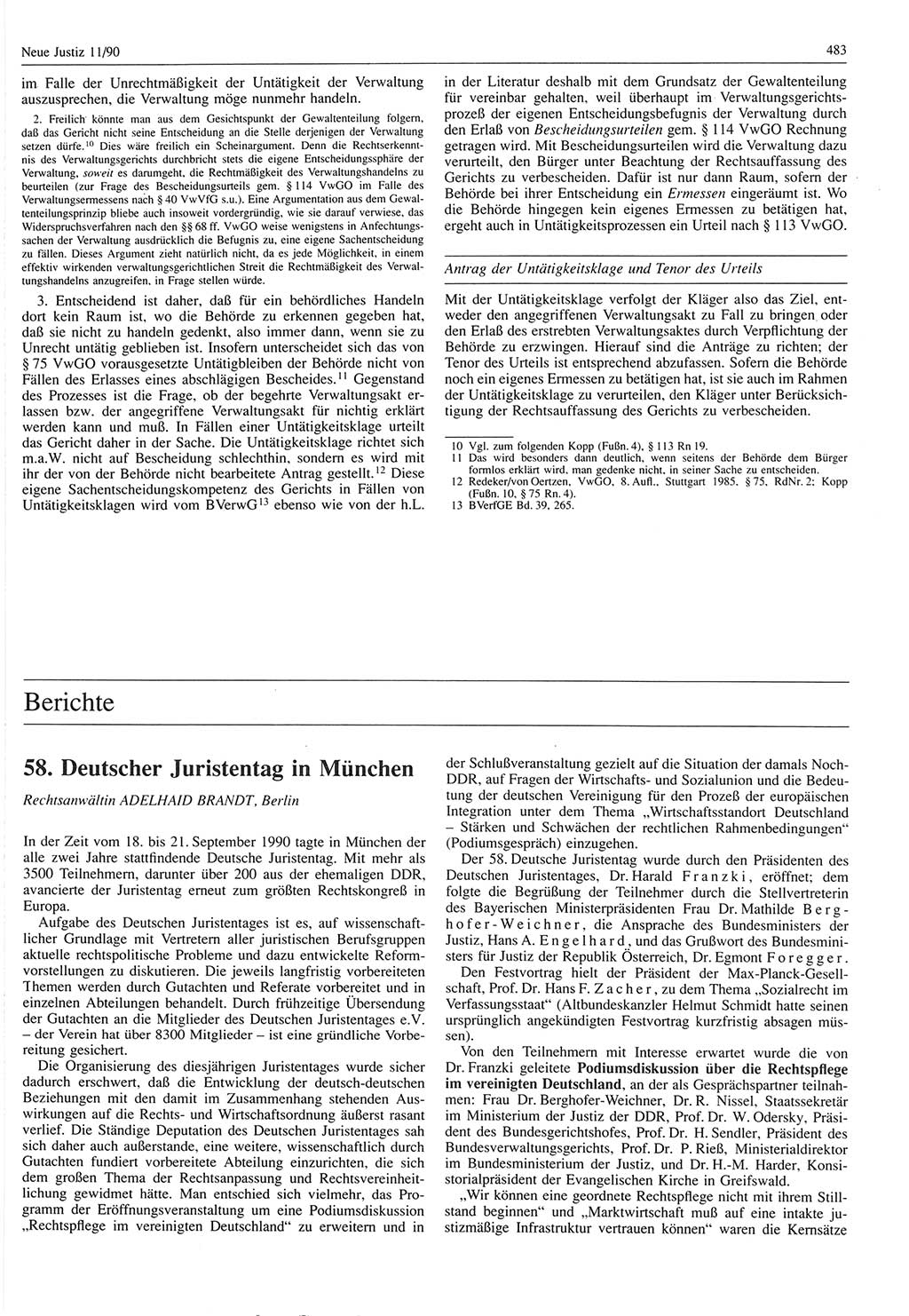 Neue Justiz (NJ), Zeitschrift für Rechtsetzung und Rechtsanwendung [Deutsche Demokratische Republik (DDR)], 44. Jahrgang 1990, Seite 483 (NJ DDR 1990, S. 483)