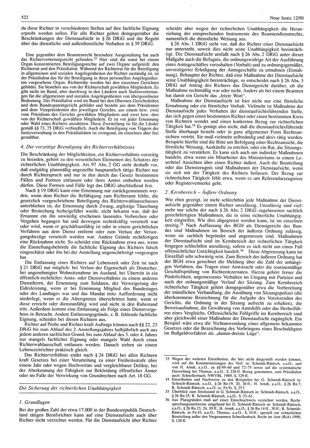Neue Justiz (NJ), Zeitschrift für Rechtsetzung und Rechtsanwendung [Deutsche Demokratische Republik (DDR)], 44. Jahrgang 1990, Seite 522 (NJ DDR 1990, S. 522)