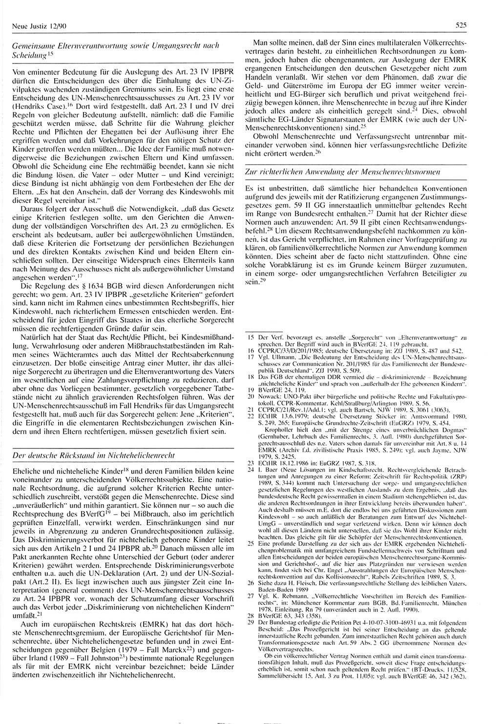 Neue Justiz (NJ), Zeitschrift für Rechtsetzung und Rechtsanwendung [Deutsche Demokratische Republik (DDR)], 44. Jahrgang 1990, Seite 525 (NJ DDR 1990, S. 525)