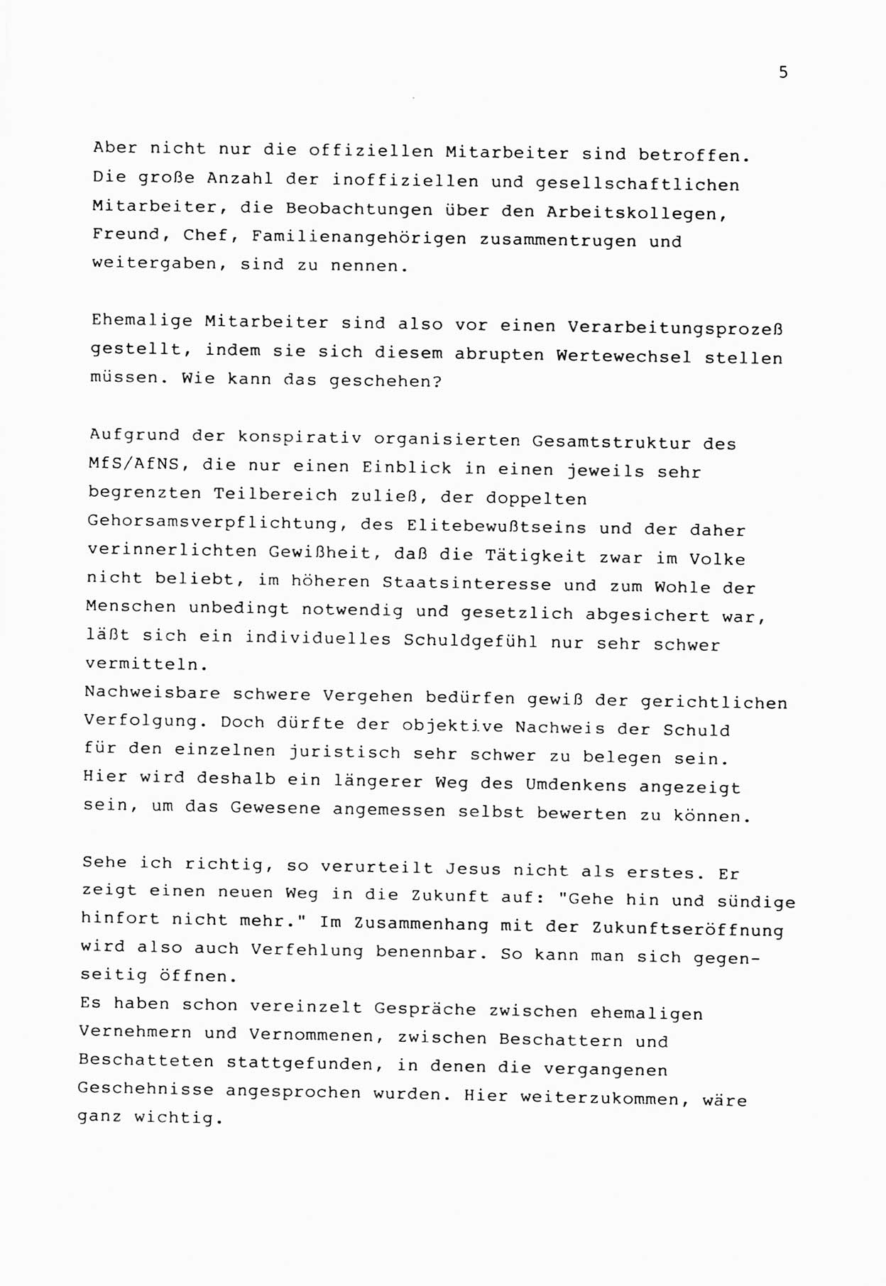Zwie-Gespräch, Beiträge zur Bewältigung der Stasi-Vergangenheit [Deutsche Demokratische Republik (DDR)], Ausgabe Nr. 1, Berlin 1991, Seite 5 (Zwie-Gespr. Ausg. 1 1991, S. 5)