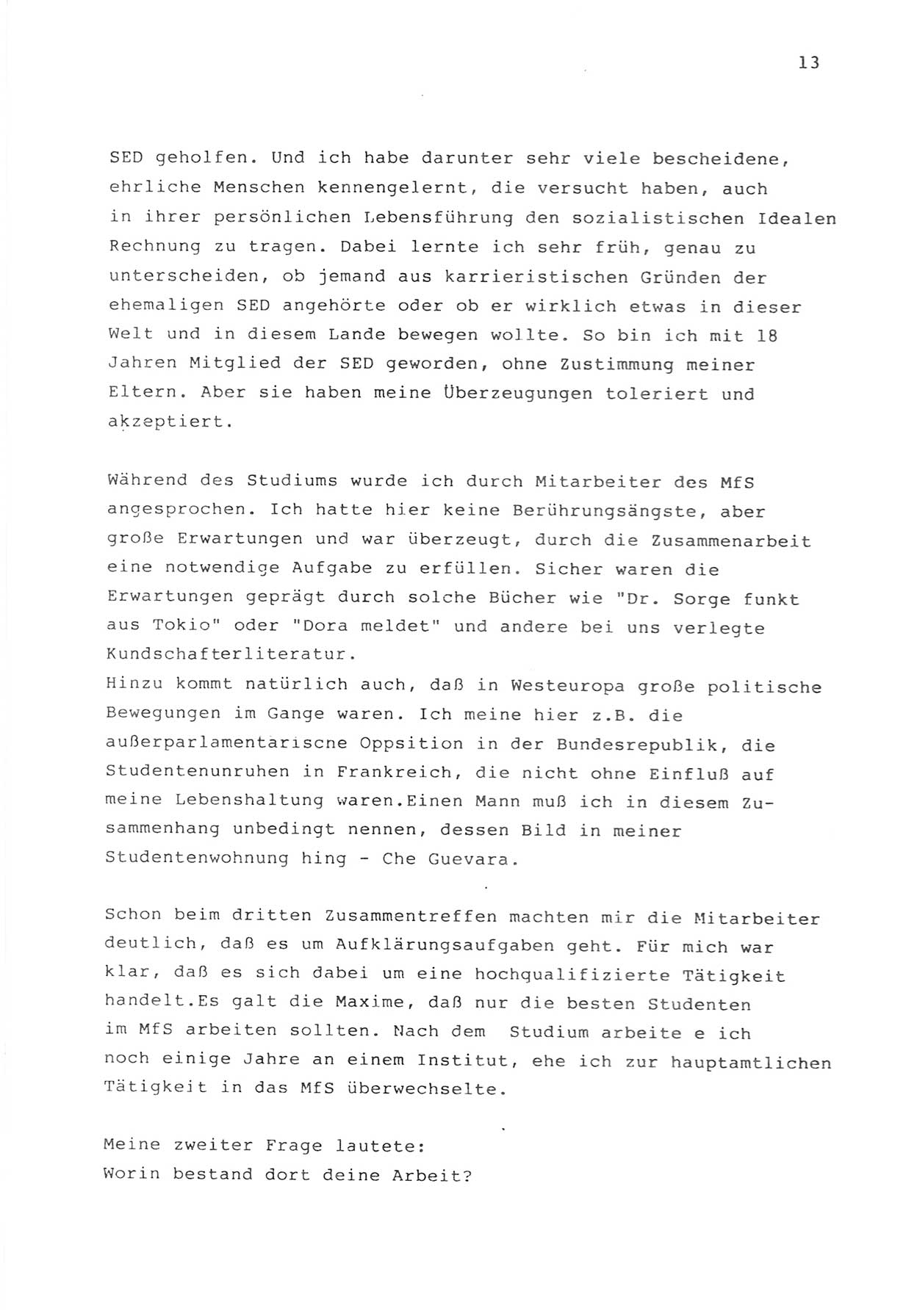 Zwie-Gespräch, Beiträge zur Bewältigung der Stasi-Vergangenheit [Deutsche Demokratische Republik (DDR)], Ausgabe Nr. 1, Berlin 1991, Seite 13 (Zwie-Gespr. Ausg. 1 1991, S. 13)