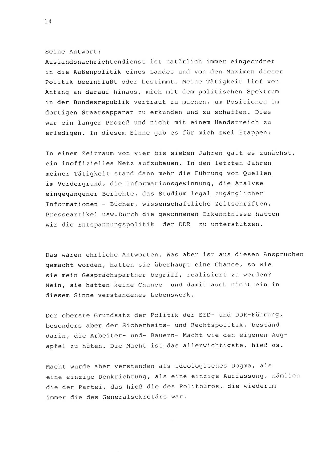 Zwie-Gespräch, Beiträge zur Bewältigung der Stasi-Vergangenheit [Deutsche Demokratische Republik (DDR)], Ausgabe Nr. 1, Berlin 1991, Seite 14 (Zwie-Gespr. Ausg. 1 1991, S. 14)