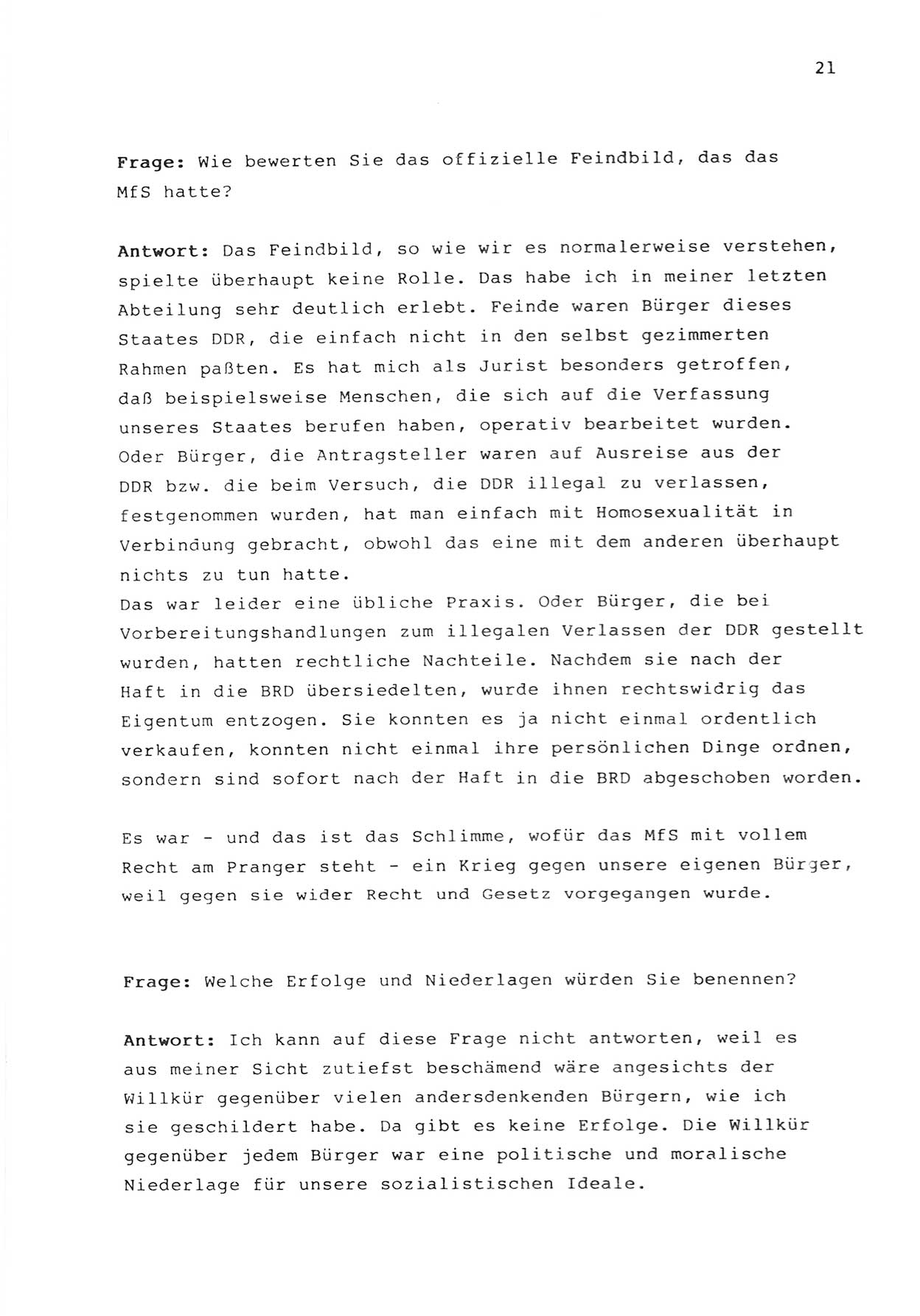 Zwie-Gespräch, Beiträge zur Bewältigung der Stasi-Vergangenheit [Deutsche Demokratische Republik (DDR)], Ausgabe Nr. 1, Berlin 1991, Seite 21 (Zwie-Gespr. Ausg. 1 1991, S. 21)