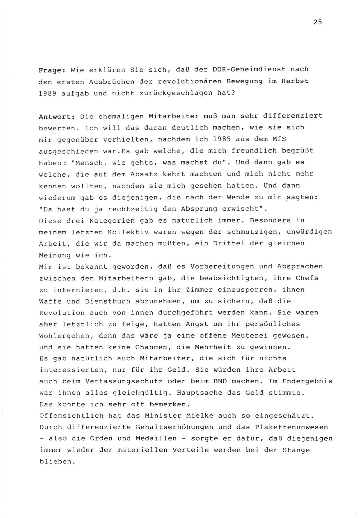 Zwie-Gespräch, Beiträge zur Bewältigung der Stasi-Vergangenheit [Deutsche Demokratische Republik (DDR)], Ausgabe Nr. 1, Berlin 1991, Seite 25 (Zwie-Gespr. Ausg. 1 1991, S. 25)