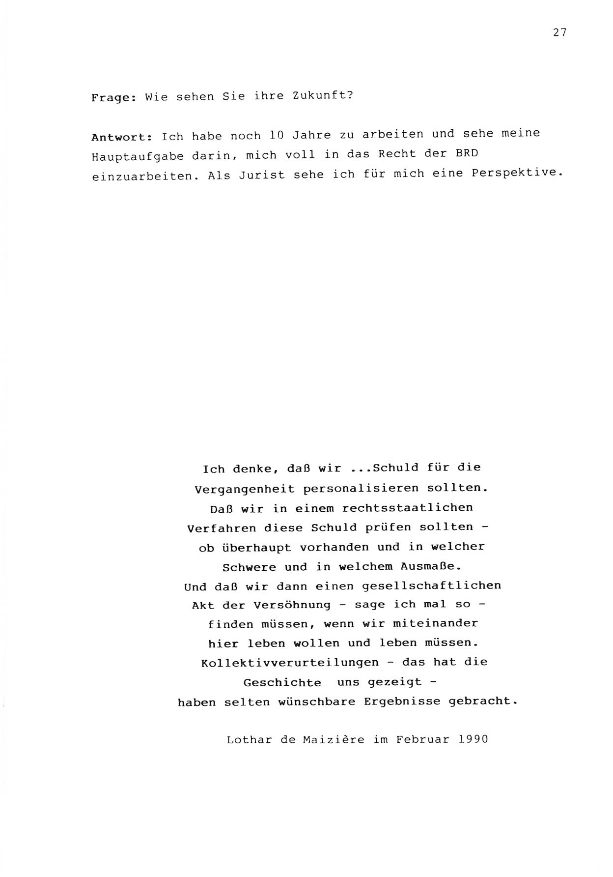 Zwie-Gespräch, Beiträge zur Bewältigung der Stasi-Vergangenheit [Deutsche Demokratische Republik (DDR)], Ausgabe Nr. 1, Berlin 1991, Seite 27 (Zwie-Gespr. Ausg. 1 1991, S. 27)