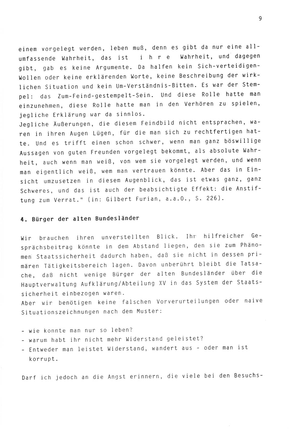 Zwie-Gespräch, Beiträge zur Aufarbeitung der Stasi-Vergangenheit [Deutsche Demokratische Republik (DDR)], Ausgabe Nr. 3, Berlin 1991, Seite 9 (Zwie-Gespr. Ausg. 3 1991, S. 9)