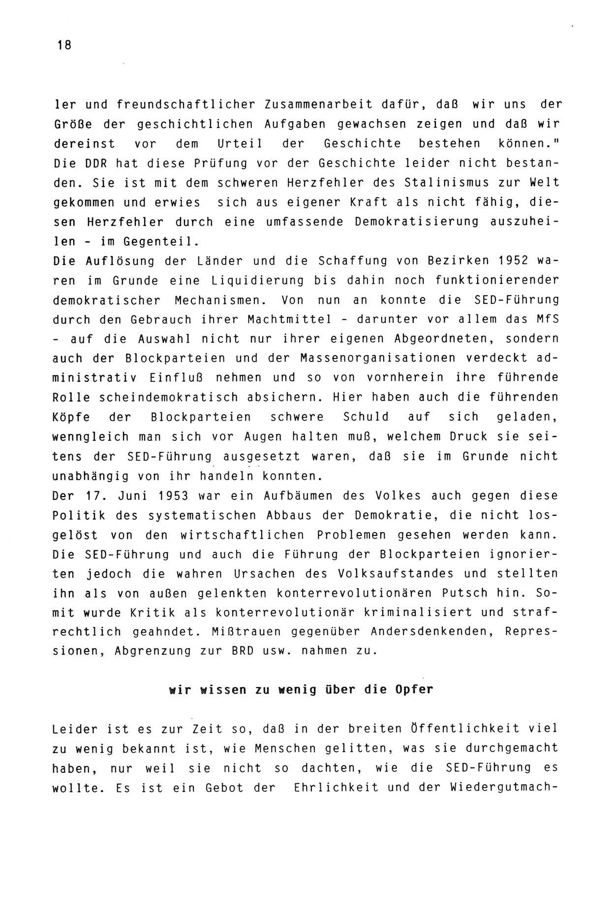 Zwie-Gespräch, Beiträge zur Aufarbeitung der Stasi-Vergangenheit [Deutsche Demokratische Republik (DDR)], Ausgabe Nr. 3, Berlin 1991, Seite 18 (Zwie-Gespr. Ausg. 3 1991, S. 18)