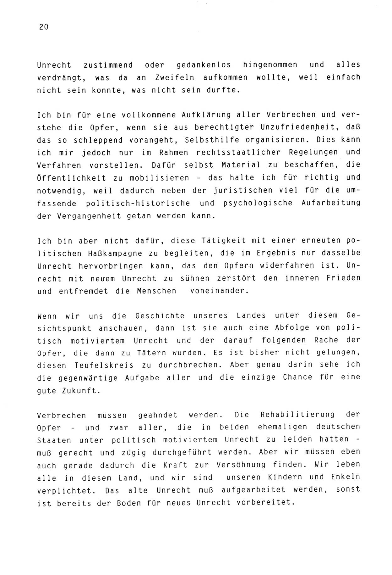 Zwie-Gespräch, Beiträge zur Aufarbeitung der Stasi-Vergangenheit [Deutsche Demokratische Republik (DDR)], Ausgabe Nr. 3, Berlin 1991, Seite 20 (Zwie-Gespr. Ausg. 3 1991, S. 20)