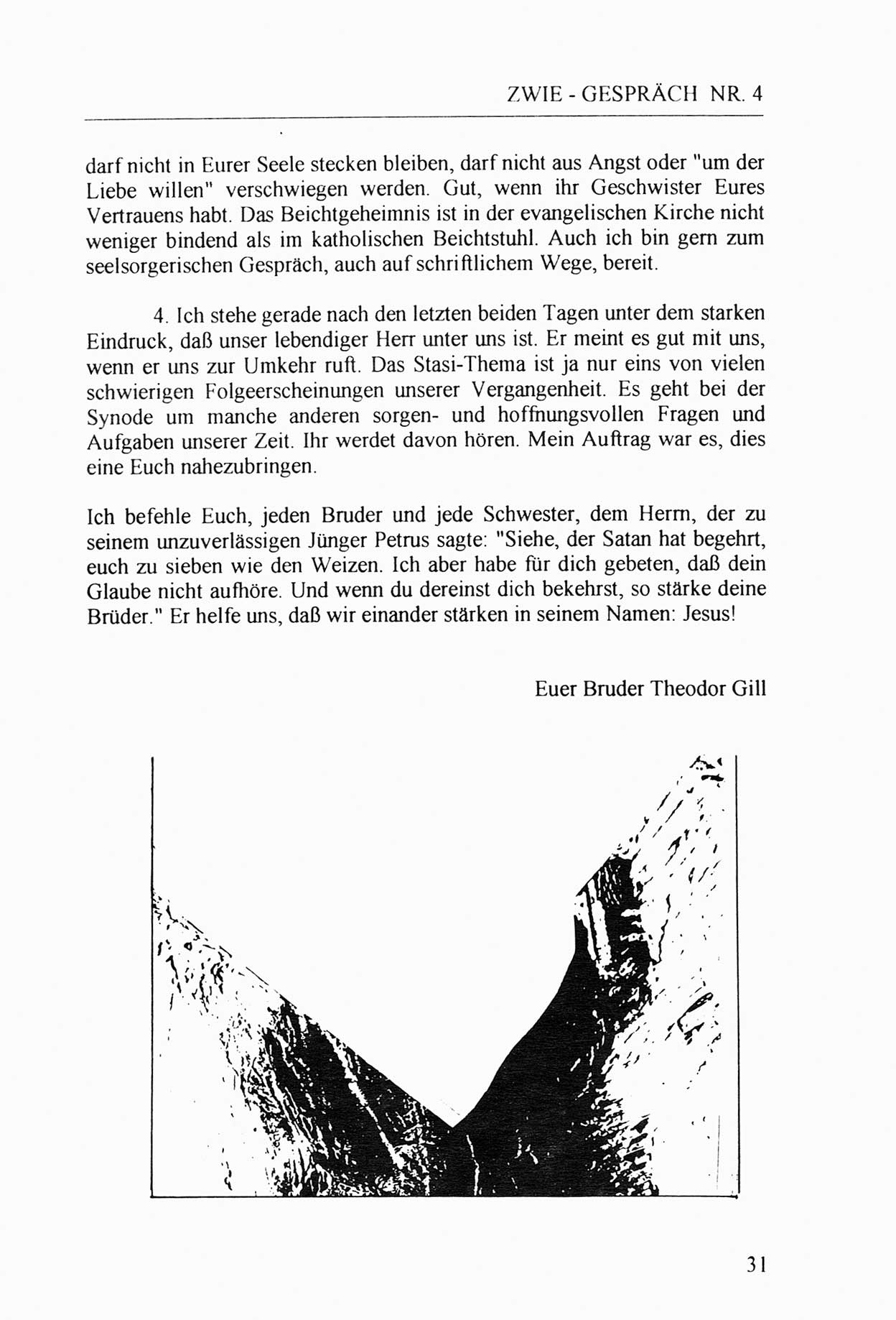 Zwie-Gespräch, Beiträge zur Aufarbeitung der Stasi-Vergangenheit [Deutsche Demokratische Republik (DDR)], Ausgabe Nr. 4, Berlin 1991, Seite 31 (Zwie-Gespr. Ausg. 4 1991, S. 31)