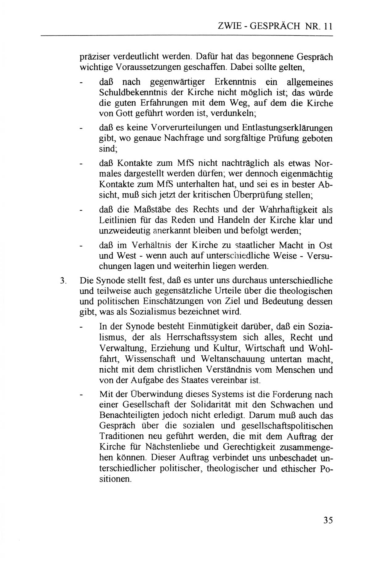 Zwie-Gespräch, Beiträge zur Aufarbeitung der Staatssicherheits-Vergangenheit [Deutsche Demokratische Republik (DDR)], Ausgabe Nr. 11, Berlin 1992, Seite 35 (Zwie-Gespr. Ausg. 11 1992, S. 35)