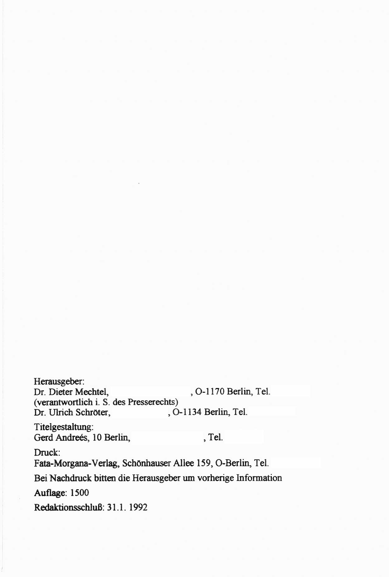 Zwie-Gespräch, Beiträge zur Aufarbeitung der Staatssicherheits-Vergangenheit [Deutsche Demokratische Republik (DDR)], Ausgabe Nr. 6, Berlin 1992, Seite 34 (Zwie-Gespr. Ausg. 6 1992, S. 34)