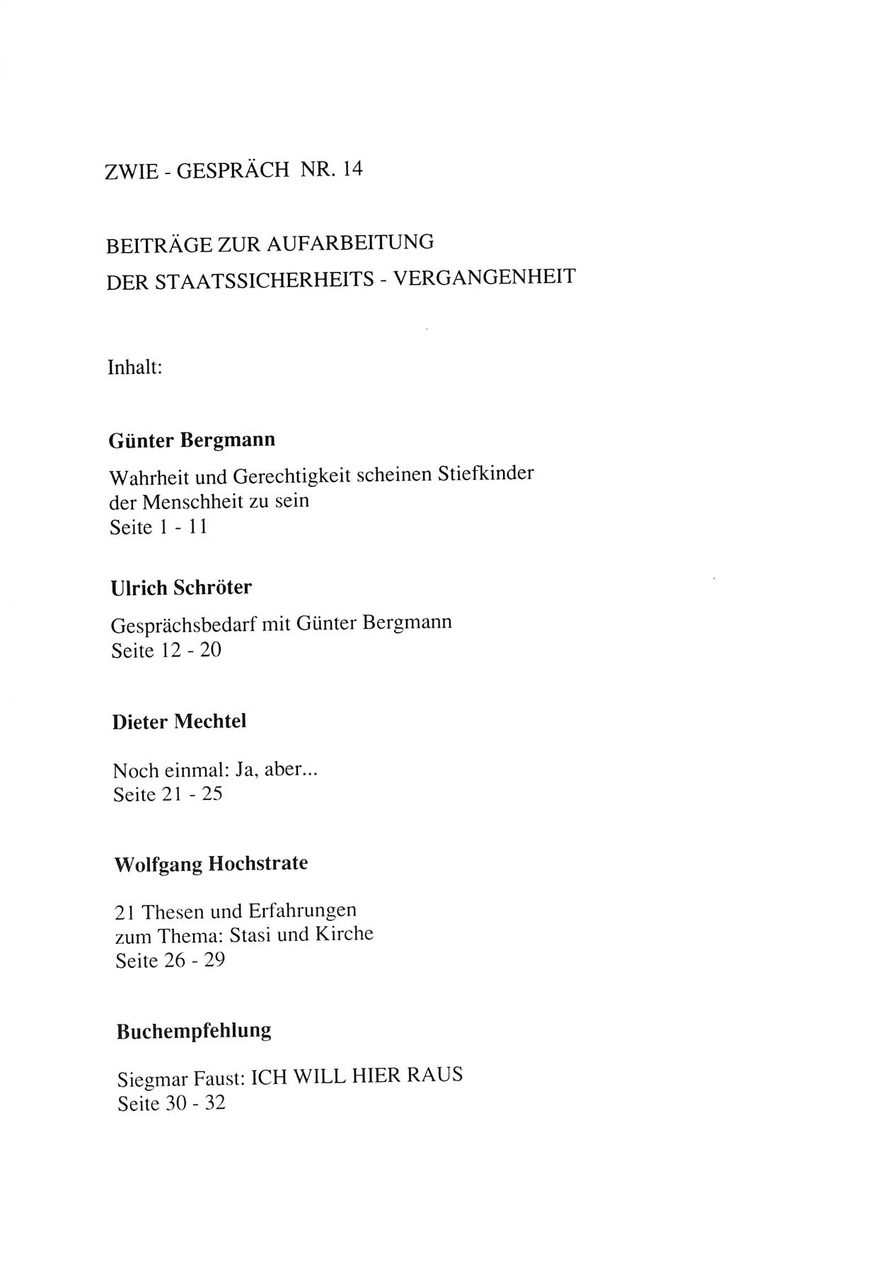 Zwie-Gespräch, Beiträge zur Aufarbeitung der Staatssicherheits-Vergangenheit [Deutsche Demokratische Republik (DDR)], Ausgabe Nr. 14, Berlin 1993, Seite 33 (Zwie-Gespr. Ausg. 14 1993, S. 33)