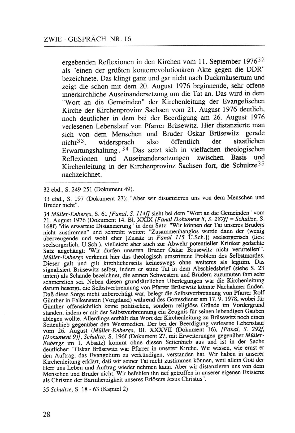 Zwie-Gespräch, Beiträge zur Aufarbeitung der Staatssicherheits-Vergangenheit [Deutsche Demokratische Republik (DDR)], Ausgabe Nr. 16, Berlin 1993, Seite 28 (Zwie-Gespr. Ausg. 16 1993, S. 28)