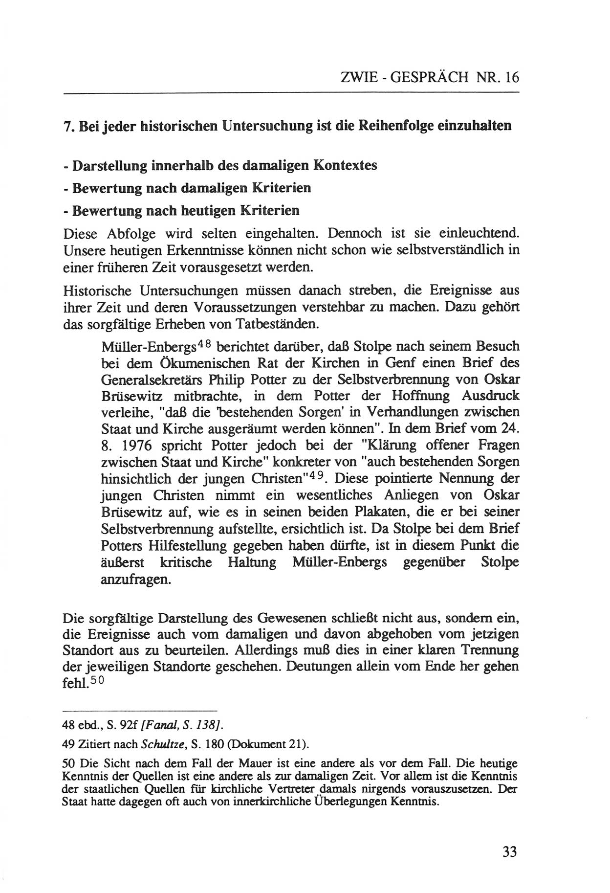 Zwie-Gespräch, Beiträge zur Aufarbeitung der Staatssicherheits-Vergangenheit [Deutsche Demokratische Republik (DDR)], Ausgabe Nr. 16, Berlin 1993, Seite 33 (Zwie-Gespr. Ausg. 16 1993, S. 33)