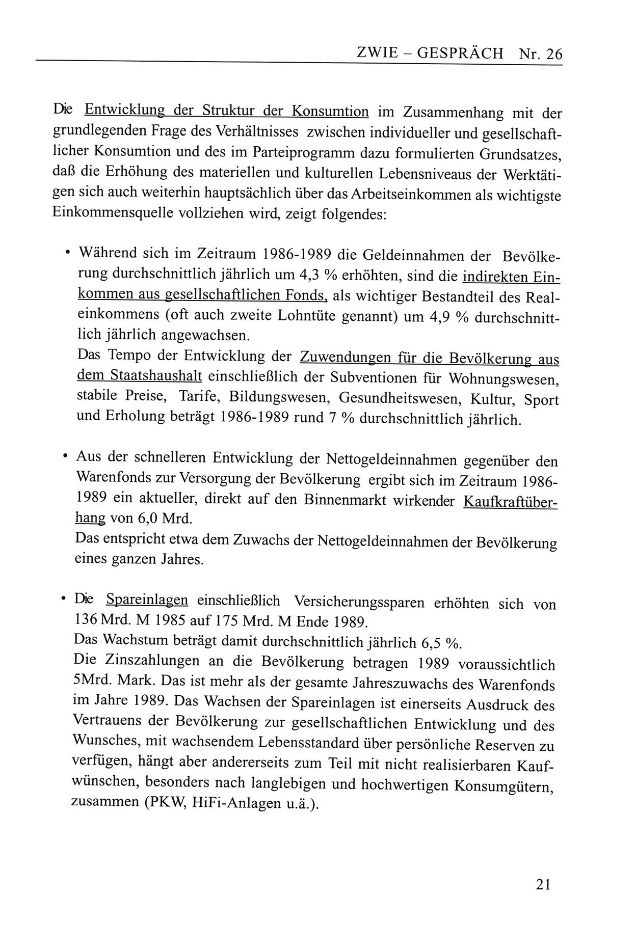 Zwie-Gespräch, Beiträge zum Umgang mit der Staatssicherheits-Vergangenheit [Deutsche Demokratische Republik (DDR)], Ausgabe Nr. 26, Berlin 1995, Seite 21 (Zwie-Gespr. Ausg. 26 1995, S. 21)