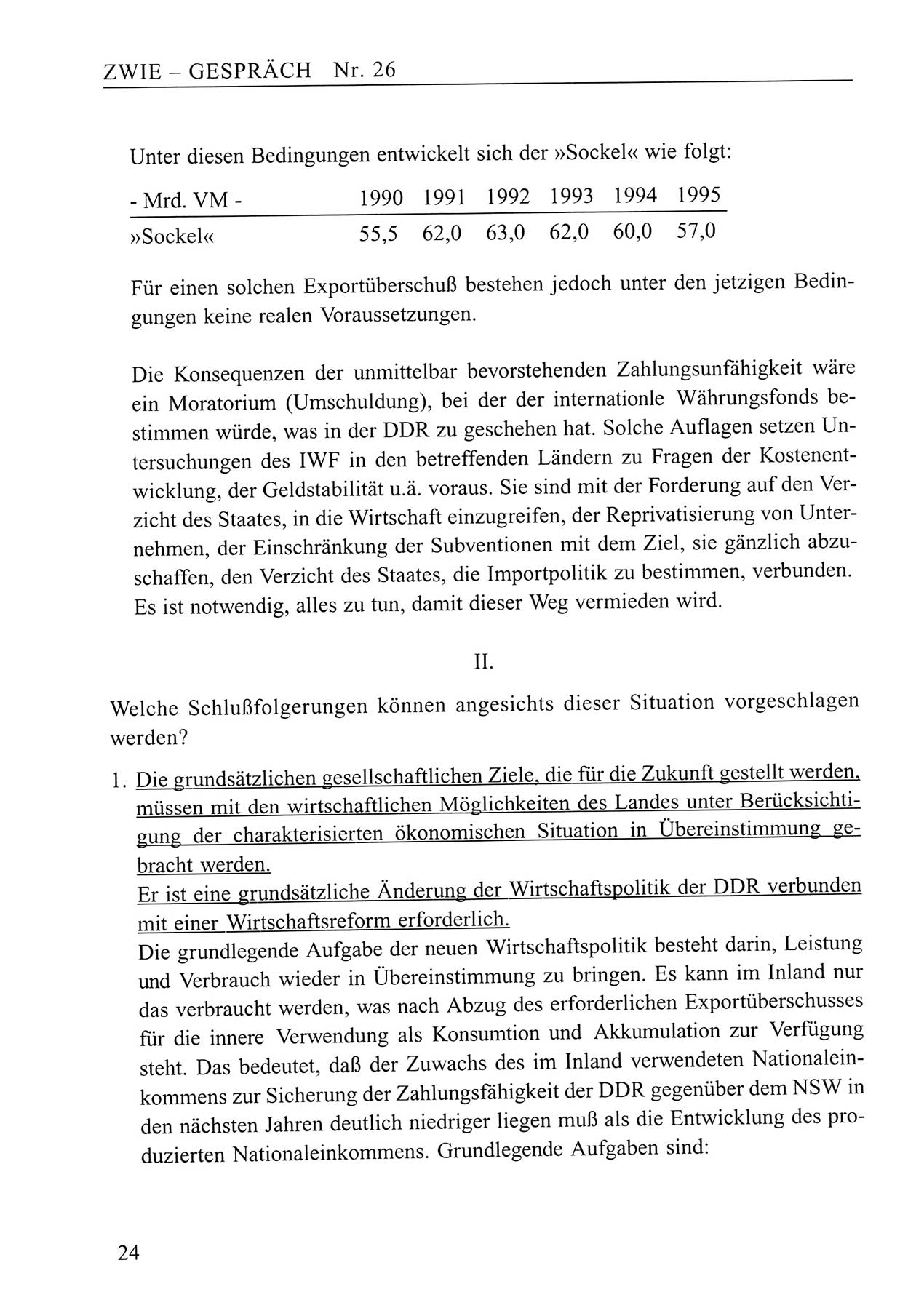 Zwie-Gespräch, Beiträge zum Umgang mit der Staatssicherheits-Vergangenheit [Deutsche Demokratische Republik (DDR)], Ausgabe Nr. 26, Berlin 1995, Seite 24 (Zwie-Gespr. Ausg. 26 1995, S. 24)