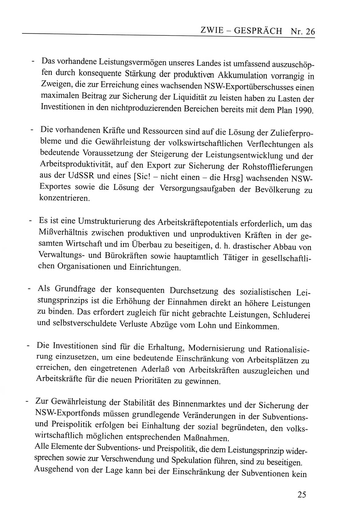 Zwie-Gespräch, Beiträge zum Umgang mit der Staatssicherheits-Vergangenheit [Deutsche Demokratische Republik (DDR)], Ausgabe Nr. 26, Berlin 1995, Seite 25 (Zwie-Gespr. Ausg. 26 1995, S. 25)