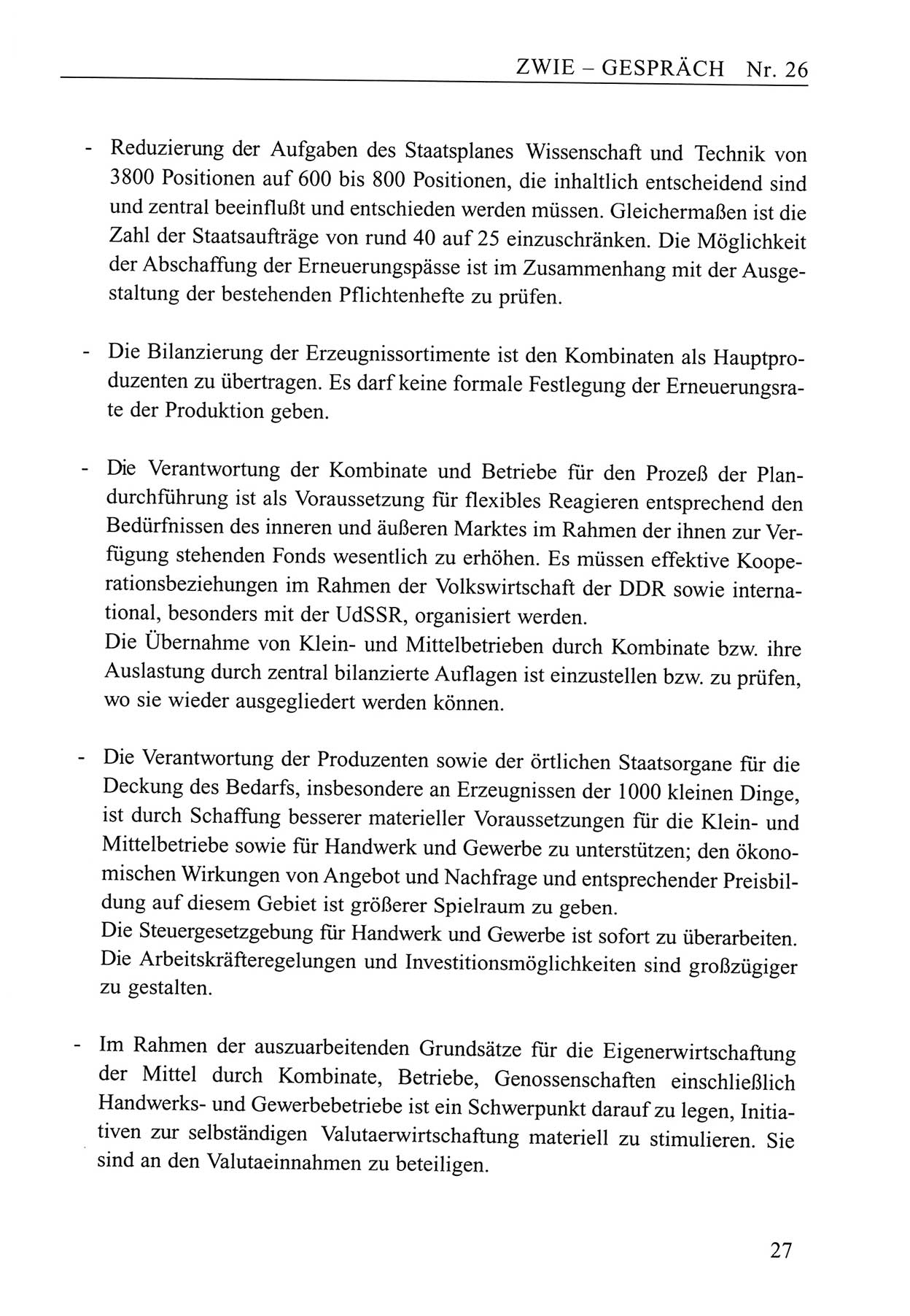 Zwie-Gespräch, Beiträge zum Umgang mit der Staatssicherheits-Vergangenheit [Deutsche Demokratische Republik (DDR)], Ausgabe Nr. 26, Berlin 1995, Seite 27 (Zwie-Gespr. Ausg. 26 1995, S. 27)