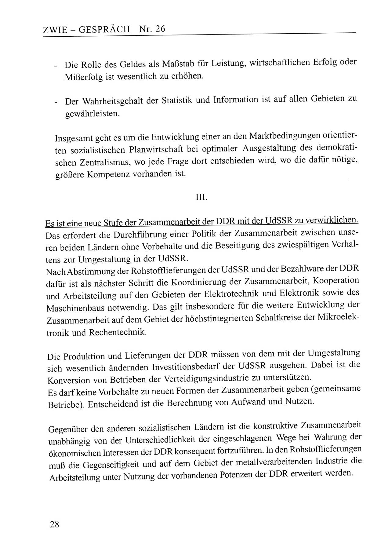 Zwie-Gespräch, Beiträge zum Umgang mit der Staatssicherheits-Vergangenheit [Deutsche Demokratische Republik (DDR)], Ausgabe Nr. 26, Berlin 1995, Seite 28 (Zwie-Gespr. Ausg. 26 1995, S. 28)