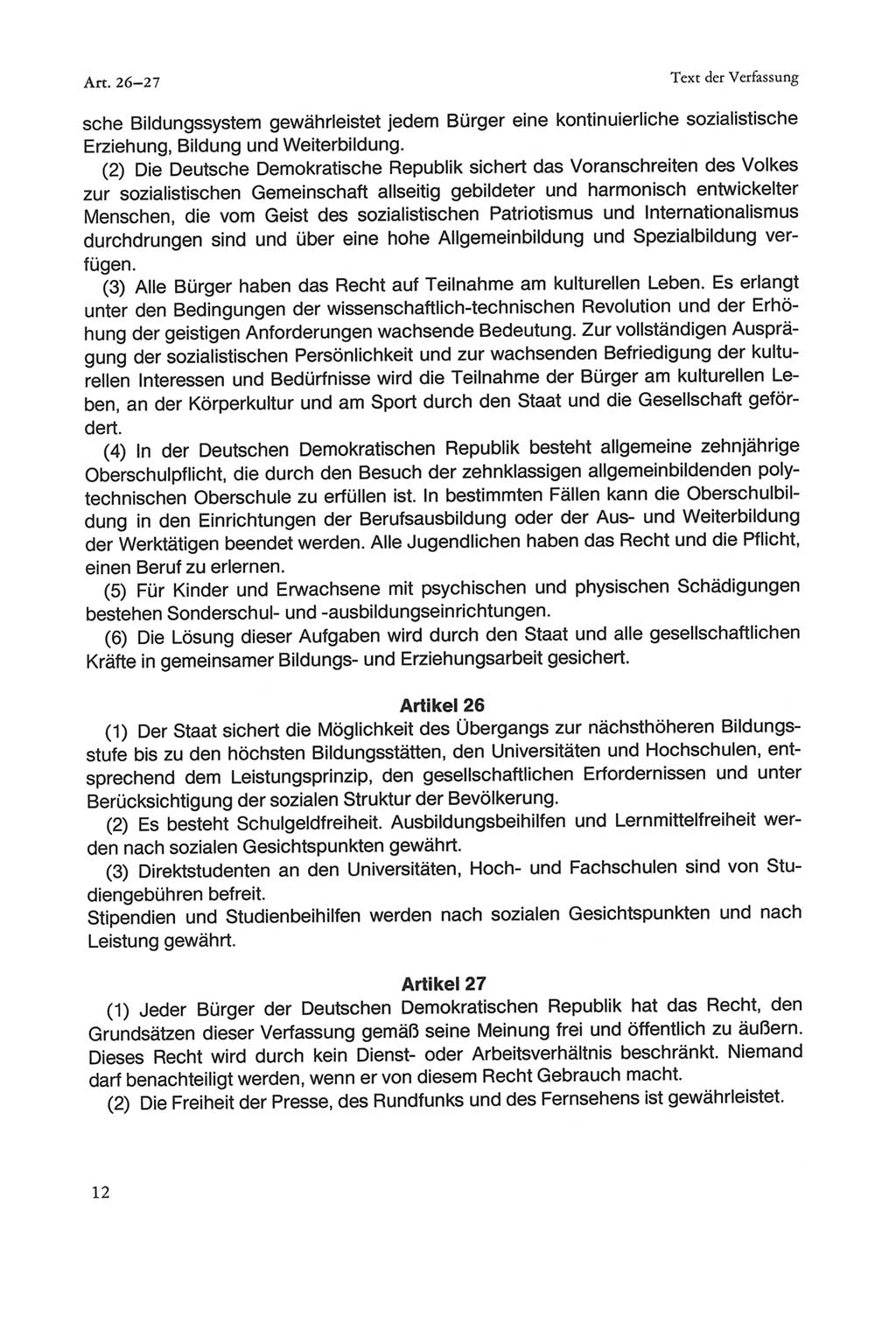 Die sozialistische Verfassung der Deutschen Demokratischen Republik (DDR), Kommentar mit einem Nachtrag 1997, Seite 12 (Soz. Verf. DDR Komm. Nachtr. 1997, S. 12)