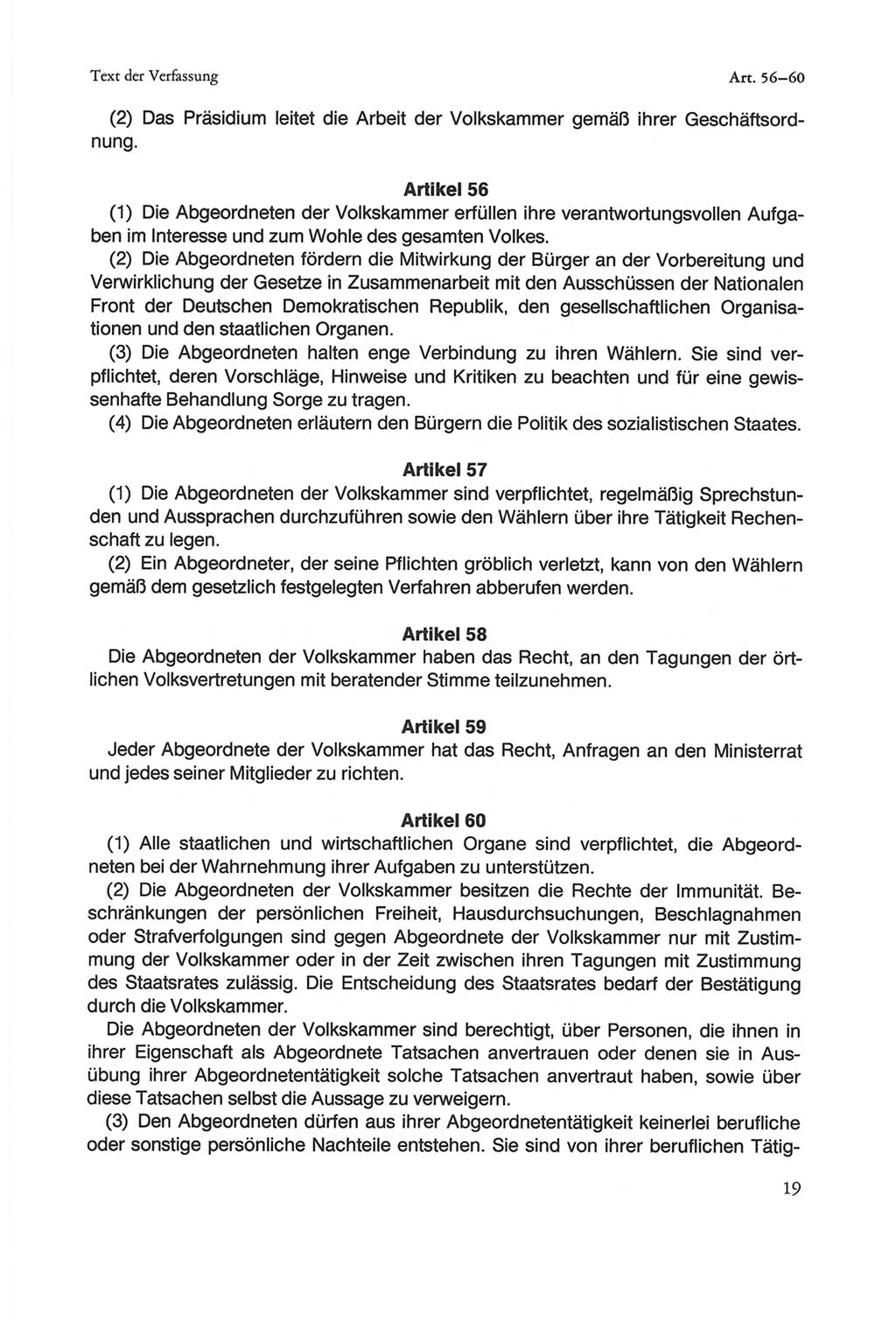 Die sozialistische Verfassung der Deutschen Demokratischen Republik (DDR), Kommentar mit einem Nachtrag 1997, Seite 19 (Soz. Verf. DDR Komm. Nachtr. 1997, S. 19)