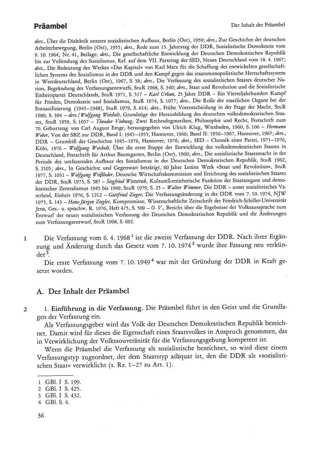 Die sozialistische Verfassung der Deutschen Demokratischen Republik (DDR), Kommentar mit einem Nachtrag 1997, Seite 36 (Soz. Verf. DDR Komm. Nachtr. 1997, S. 36)