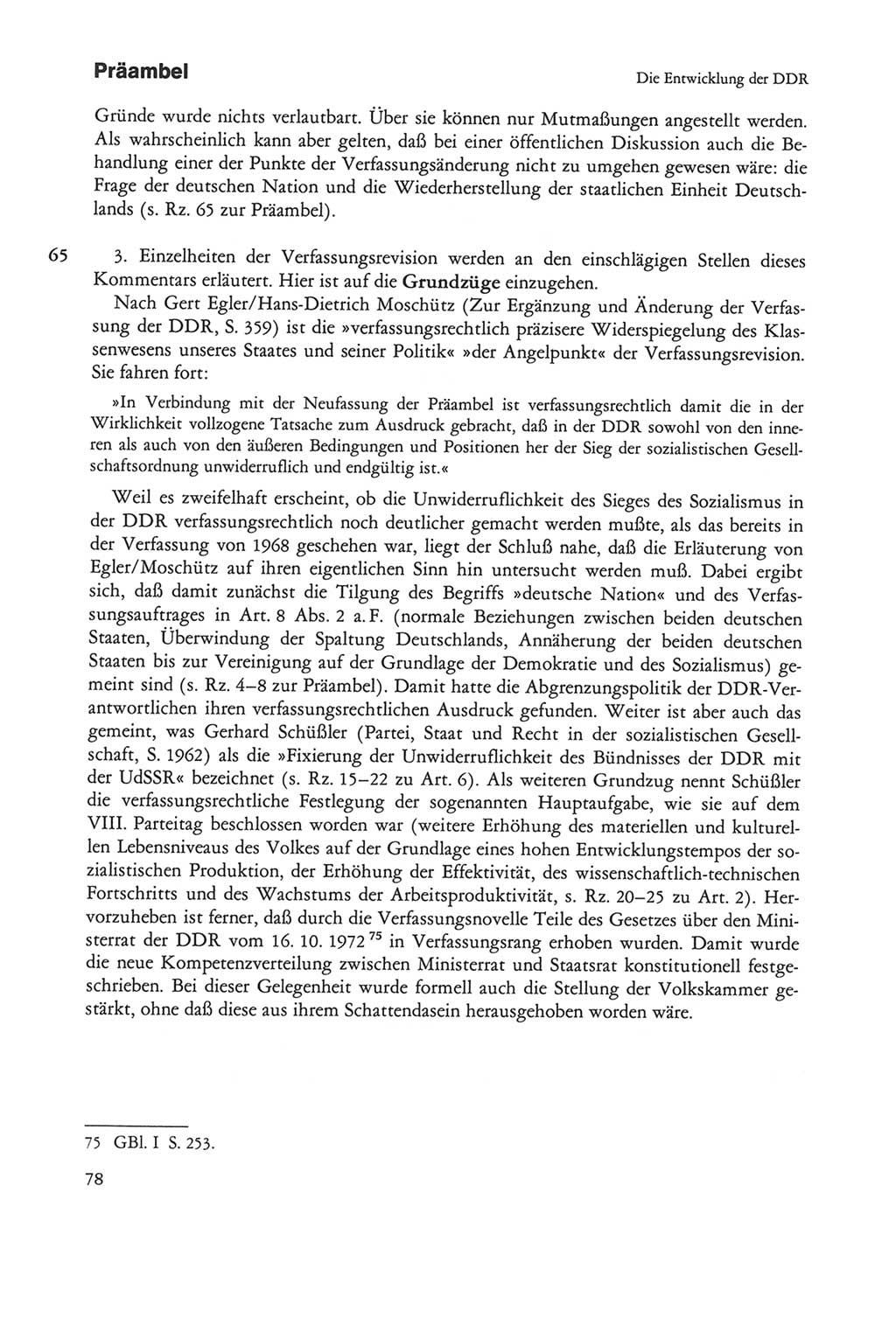 Die sozialistische Verfassung der Deutschen Demokratischen Republik (DDR), Kommentar mit einem Nachtrag 1997, Seite 78 (Soz. Verf. DDR Komm. Nachtr. 1997, S. 78)