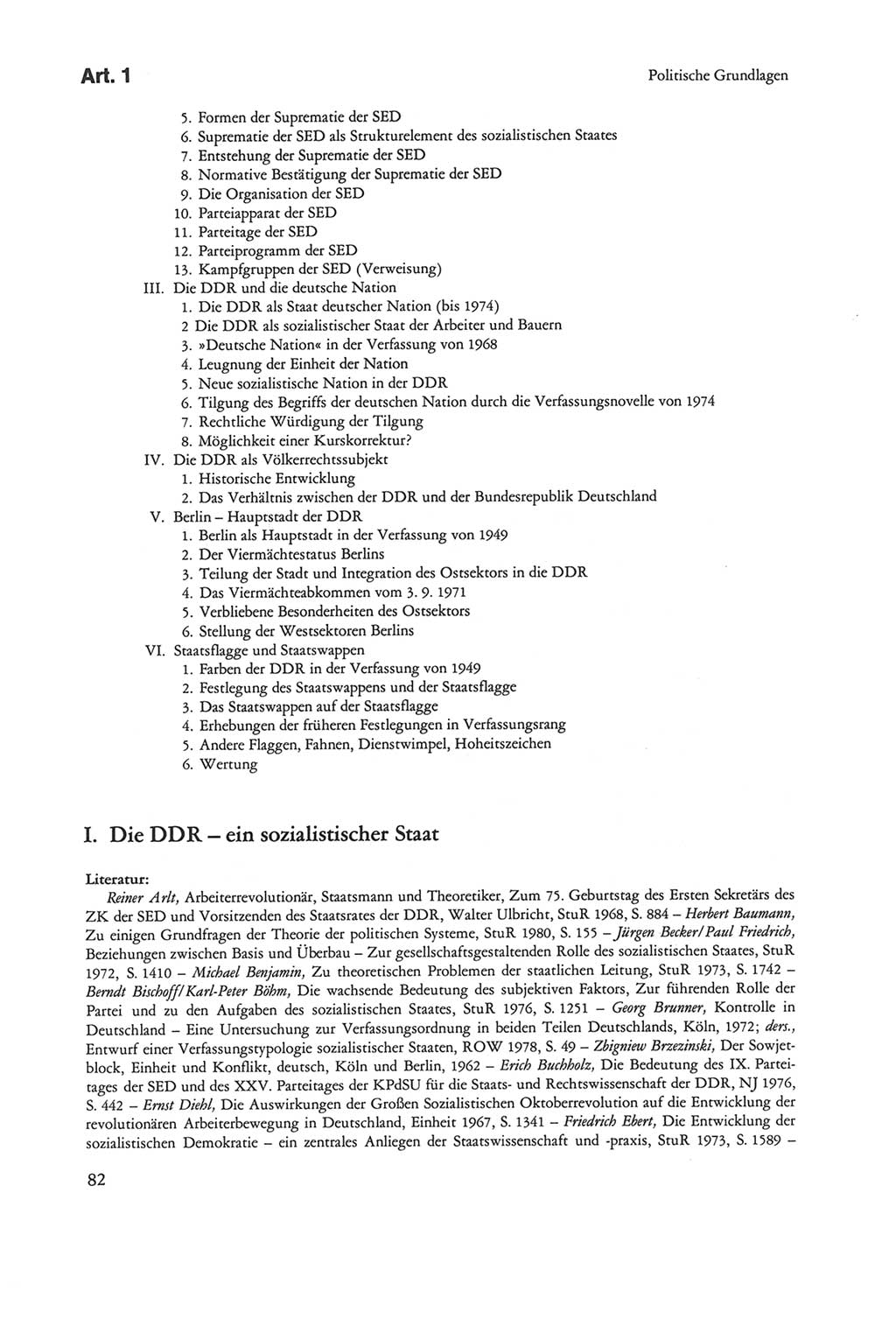 Die sozialistische Verfassung der Deutschen Demokratischen Republik (DDR), Kommentar mit einem Nachtrag 1997, Seite 82 (Soz. Verf. DDR Komm. Nachtr. 1997, S. 82)